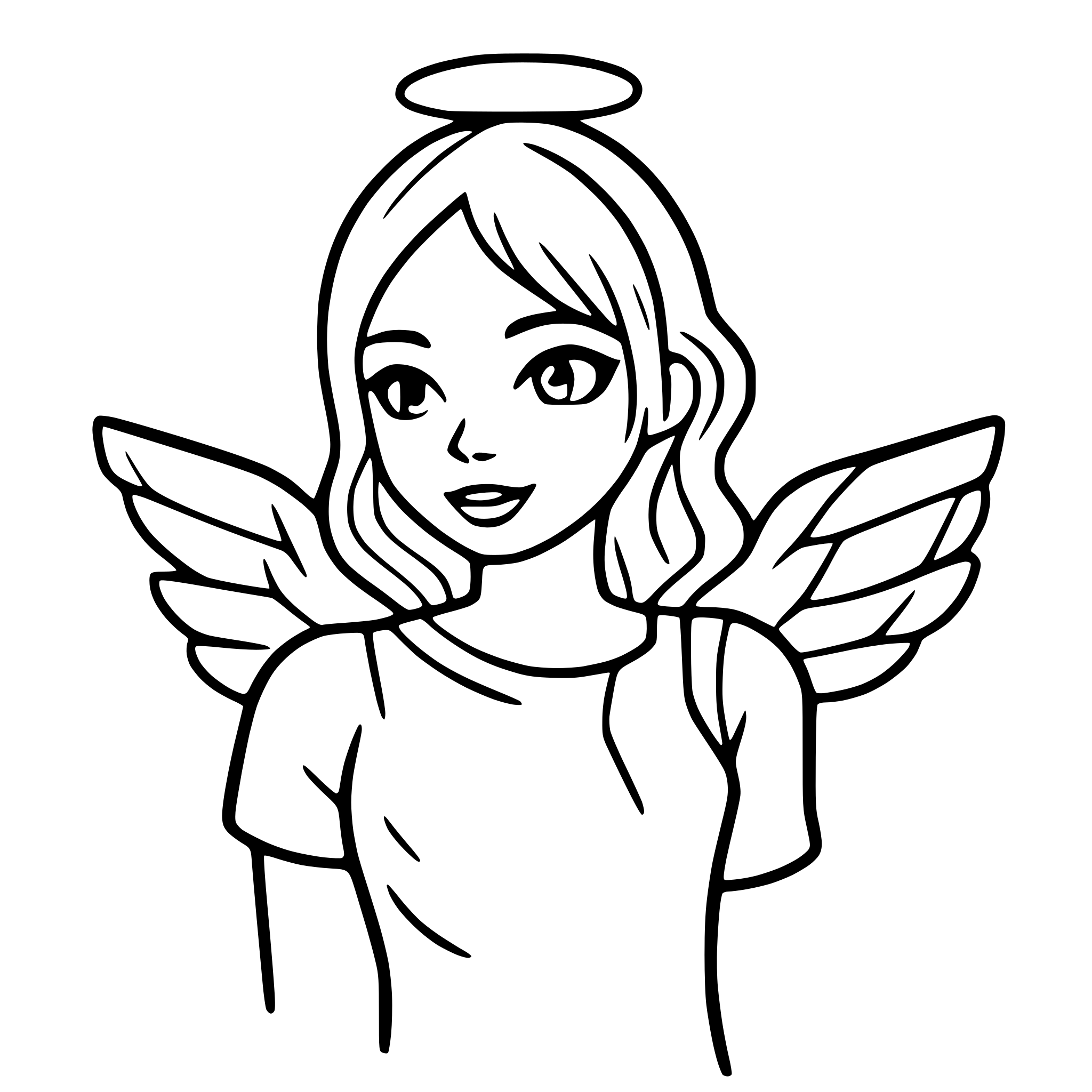 AI-generated SVG of a angel wings with halo