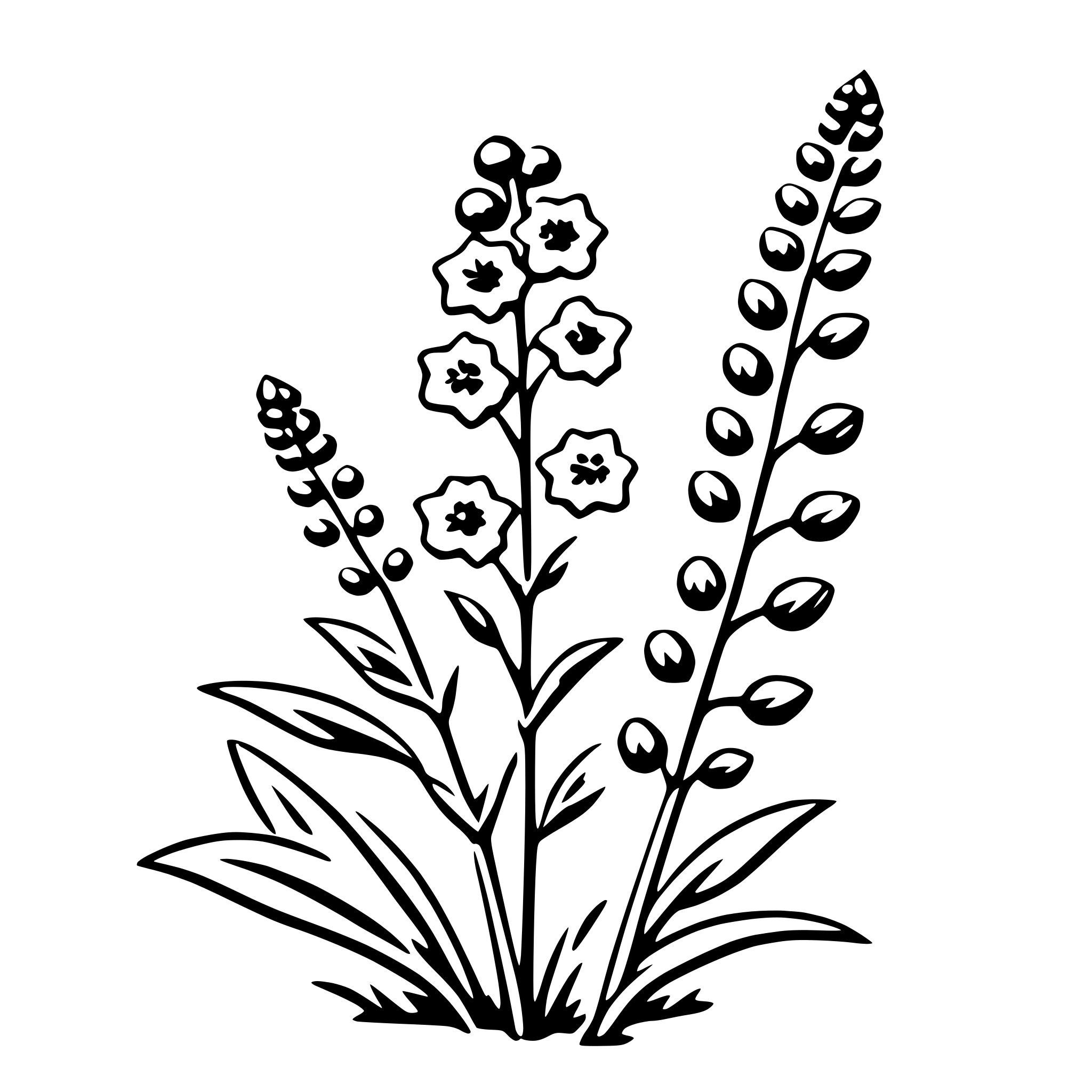 AI-generated SVG of a delphinium
