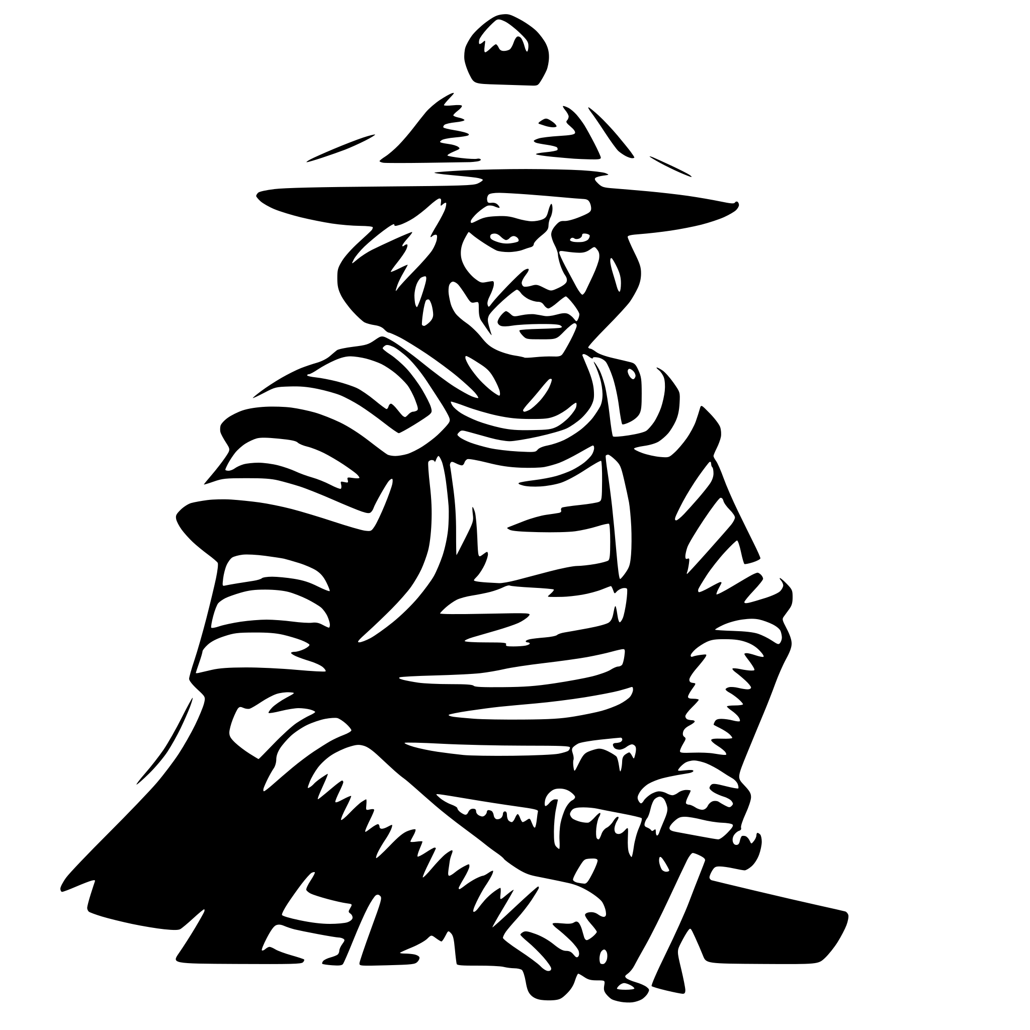 AI-generated SVG of a old samurai