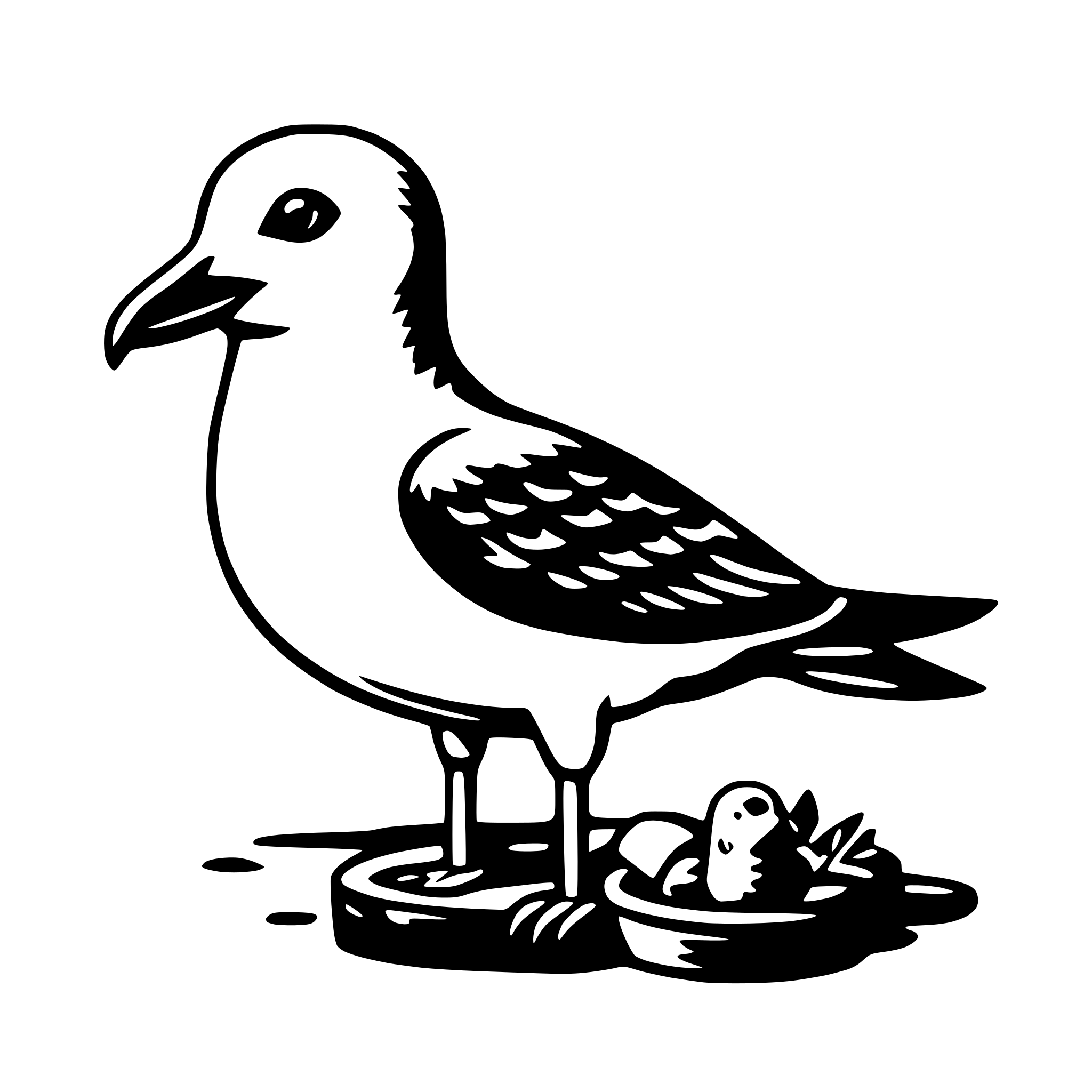 AI-generated SVG of 'seagull with fish'