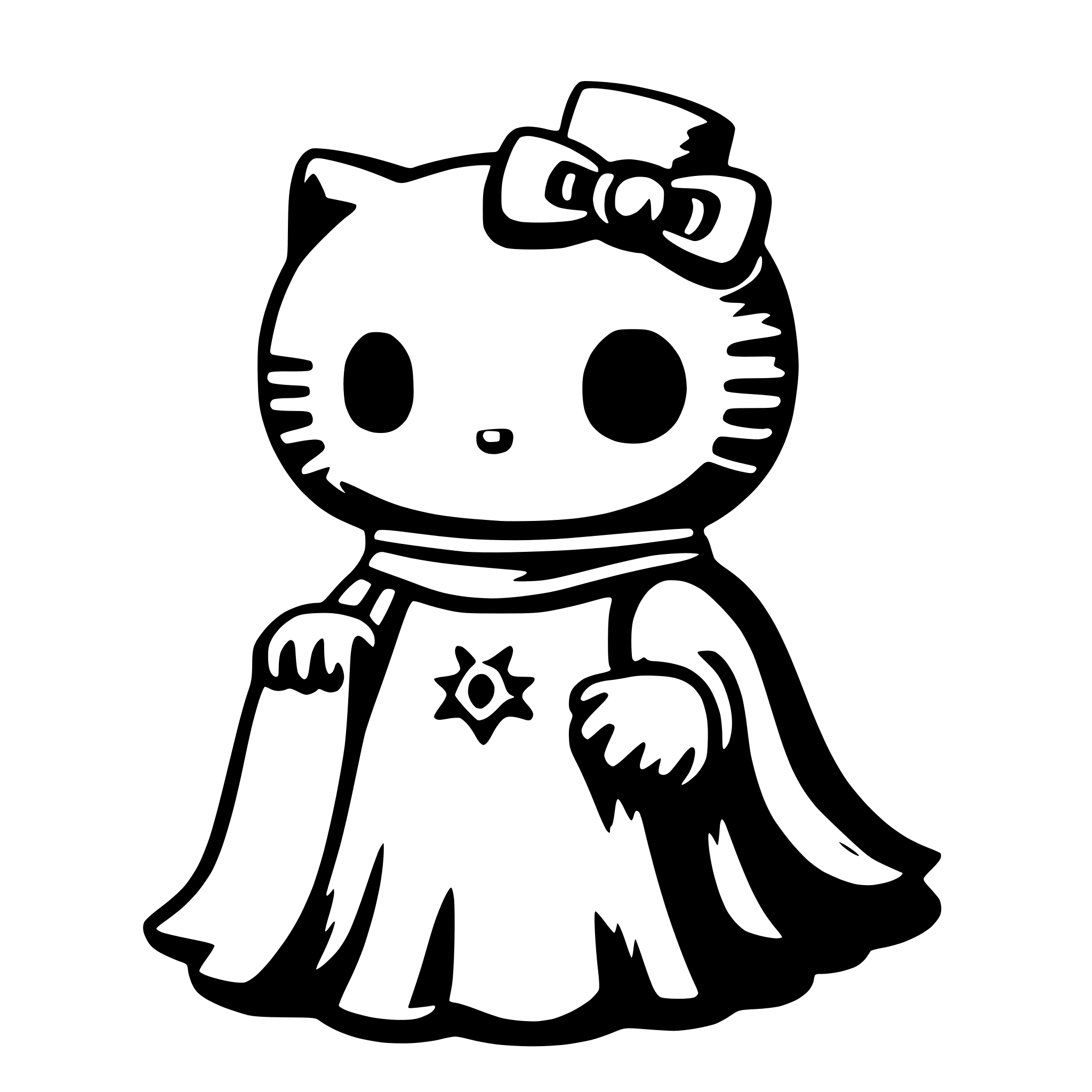 AI-generated SVG of a hello kitty ghost
