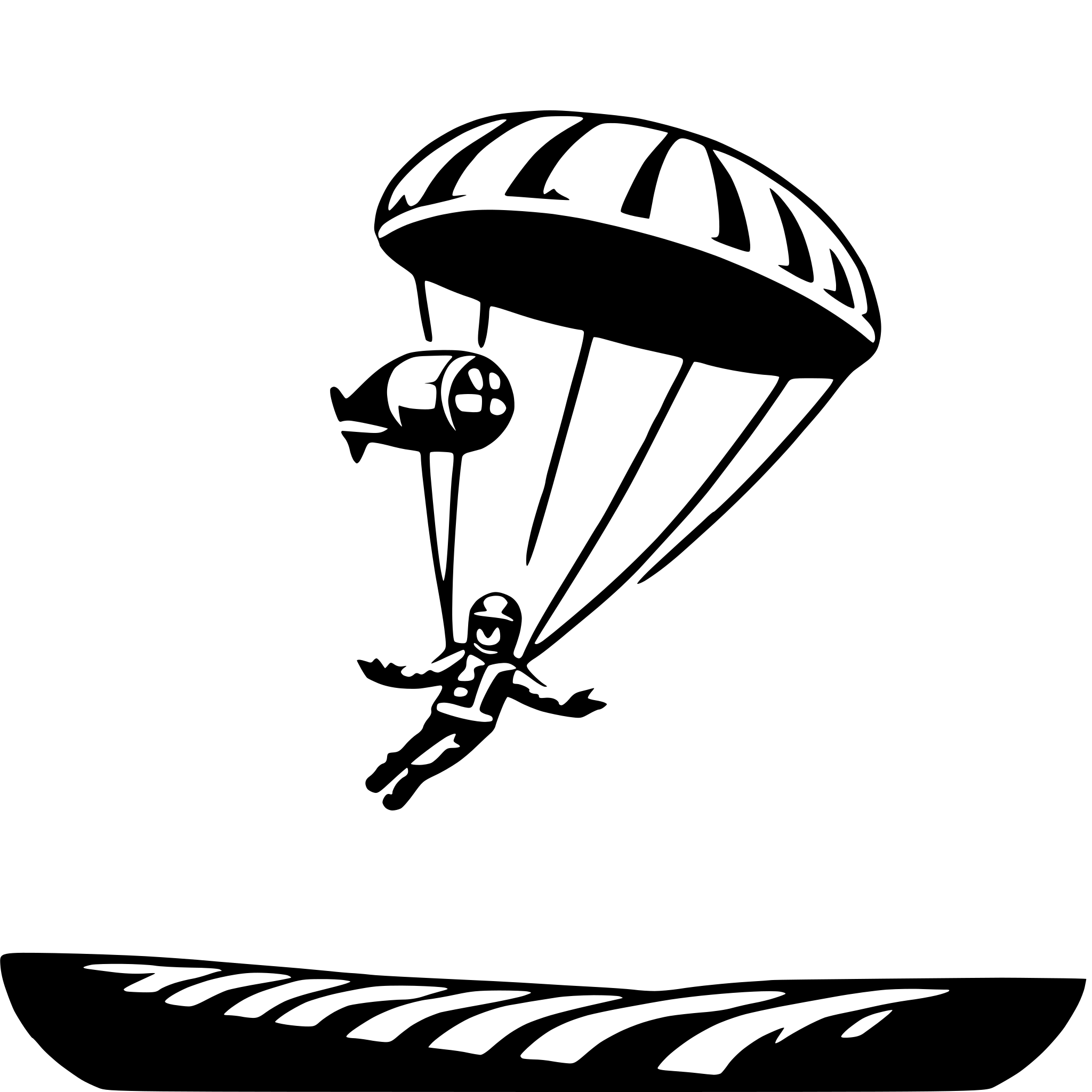 AI-generated SVG of 'parachuting from plane'