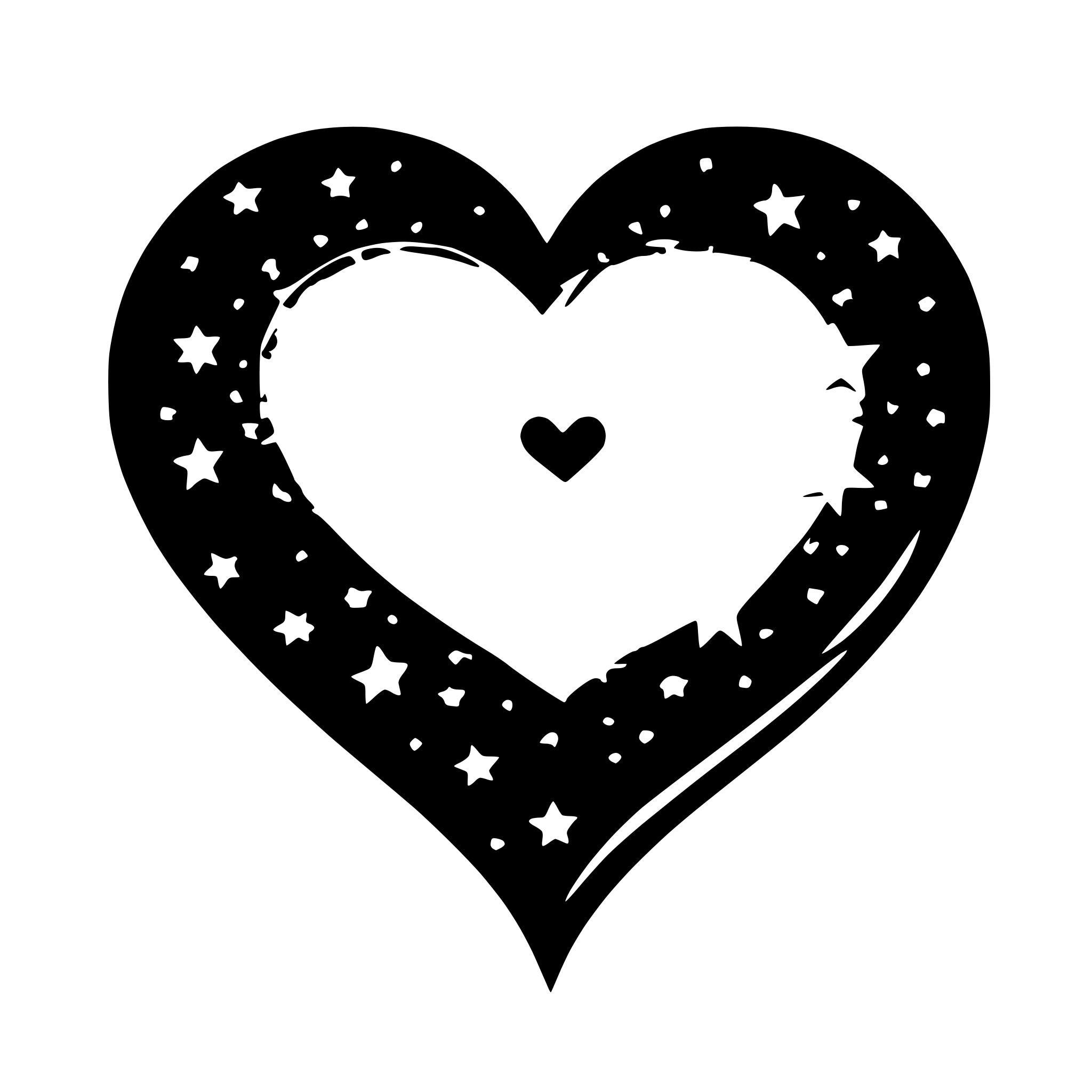 AI-generated SVG of 'HEART SHAPE MADE WITH STARS'