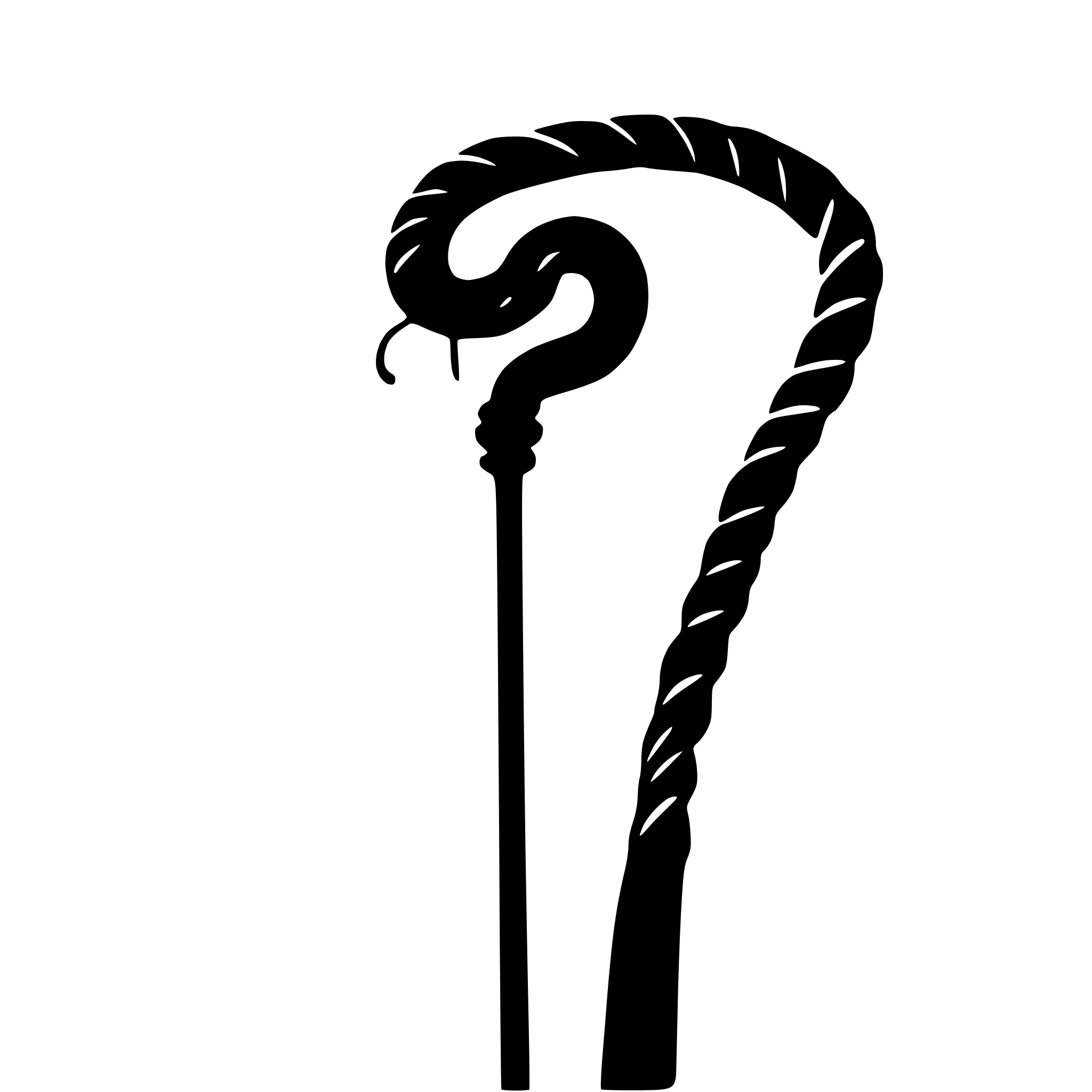 AI-generated SVG of a snake coiled around a staff
