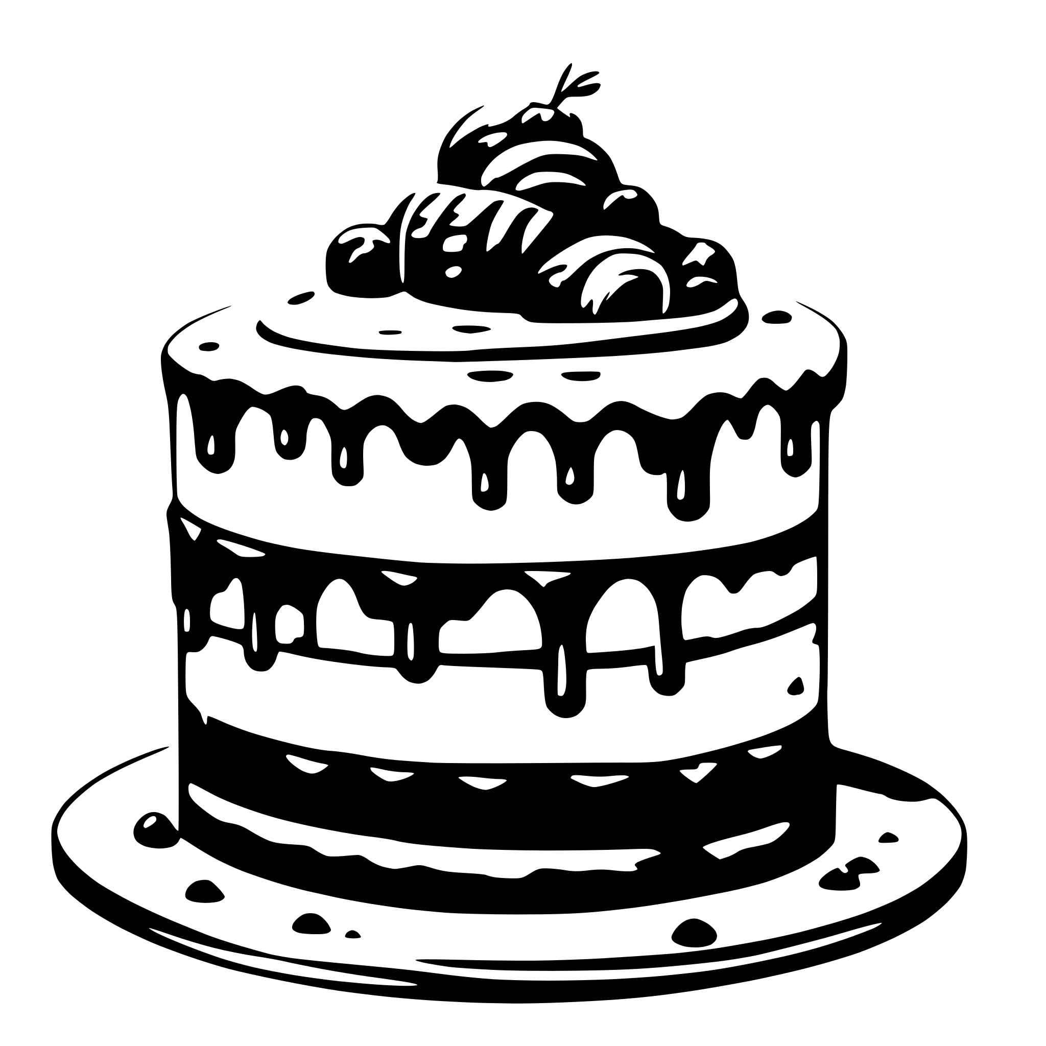 AI-generated SVG of a Two layer cake with large swirled dollops of frosting with a slice of cake cut out of it. AI-generated SVG of a Two layer cake with large swirled dollops of frosting with a slice of cake cut out of it.
