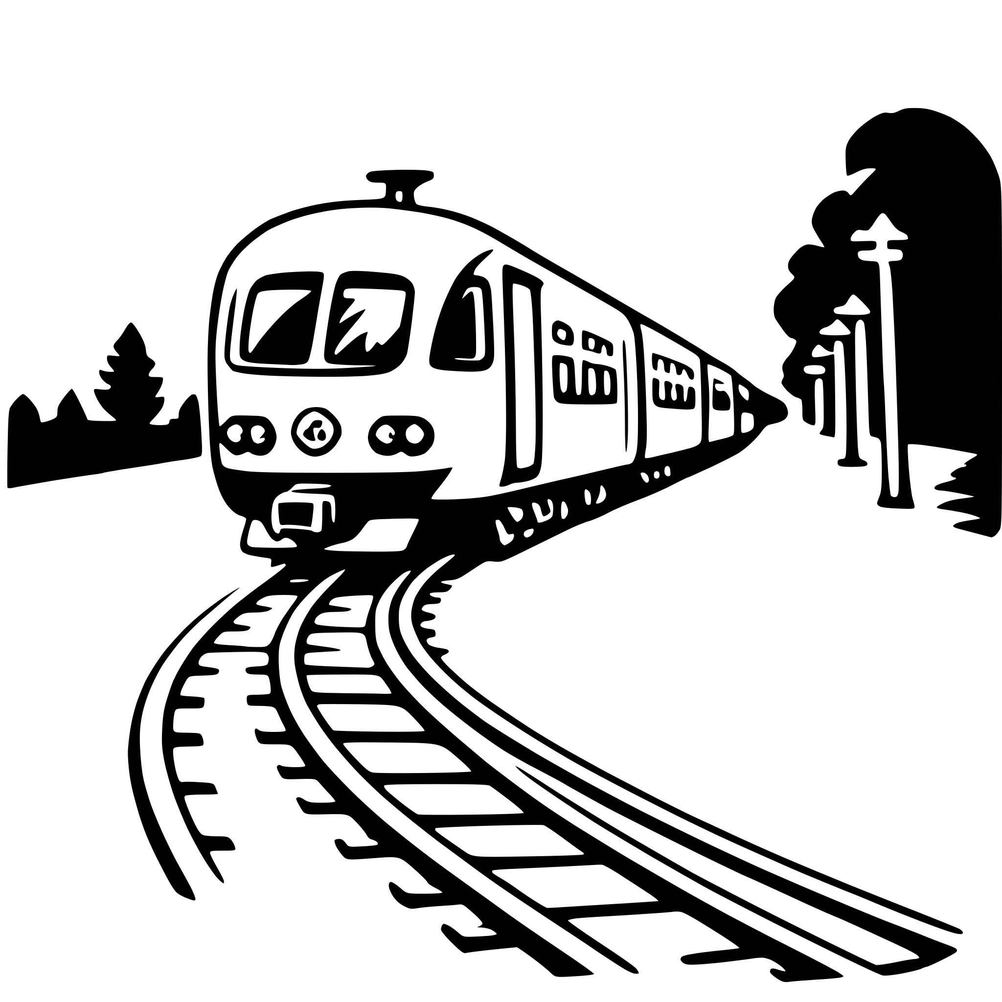 AI-generated SVG of a traveling by train