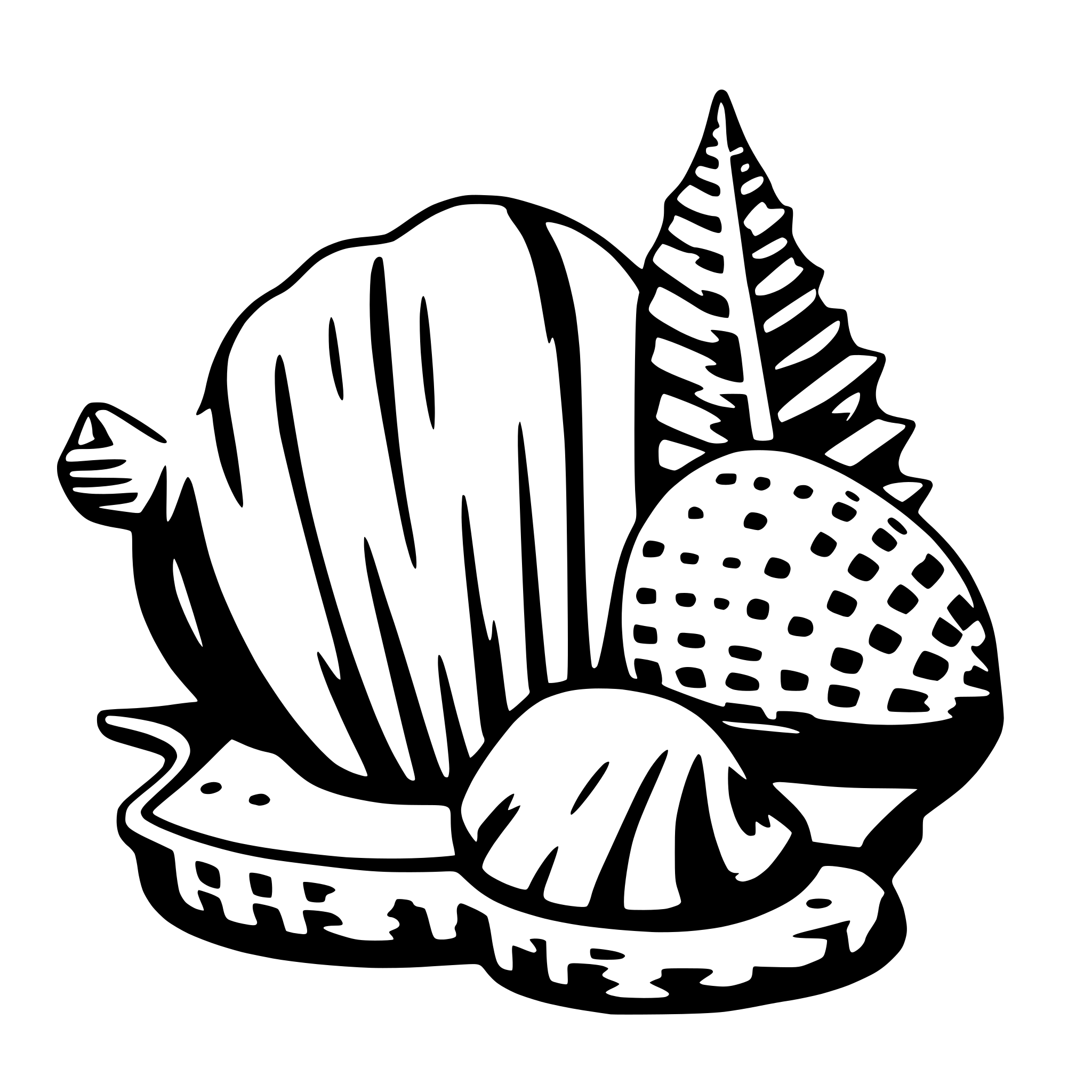 AI-generated SVG of a seashell collection