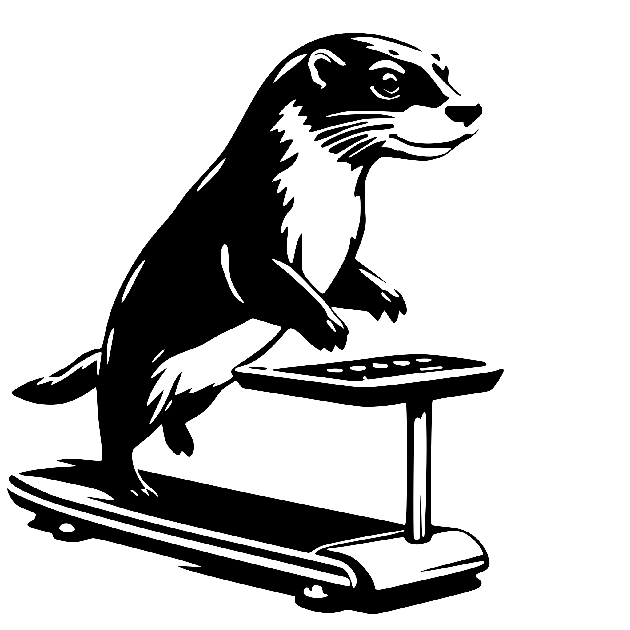AI-generated SVG of 'otter running on treadmill'