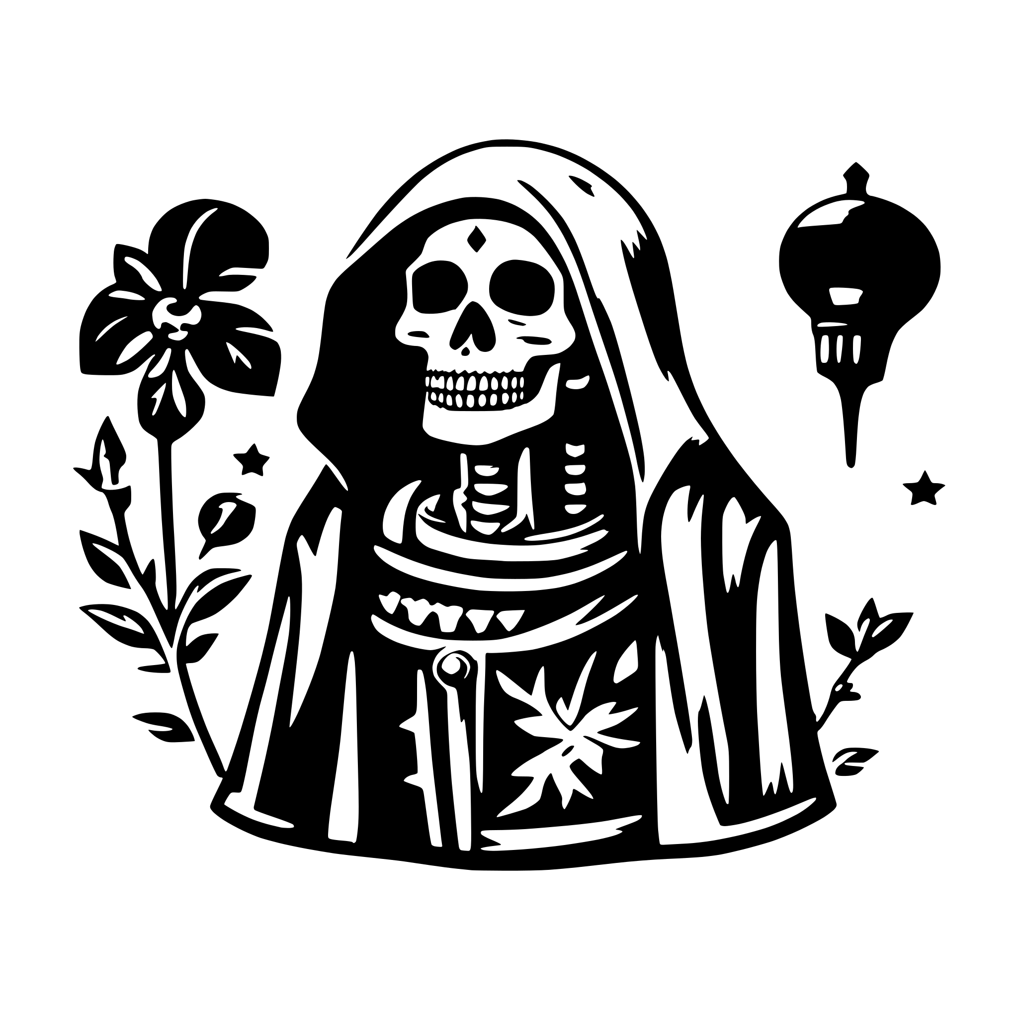 AI-generated SVG of a santa muerte