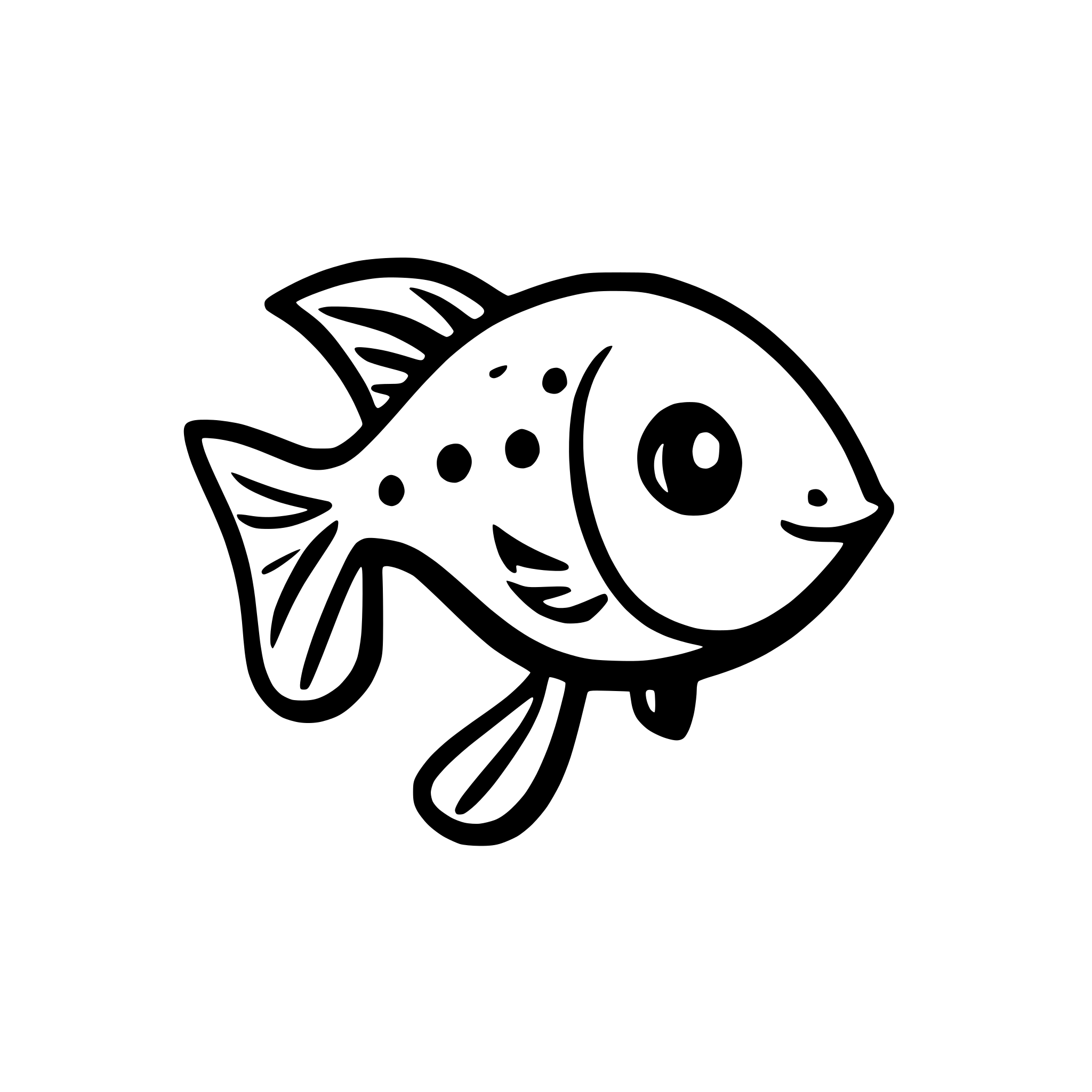 AI-generated SVG of a simple guppy fish