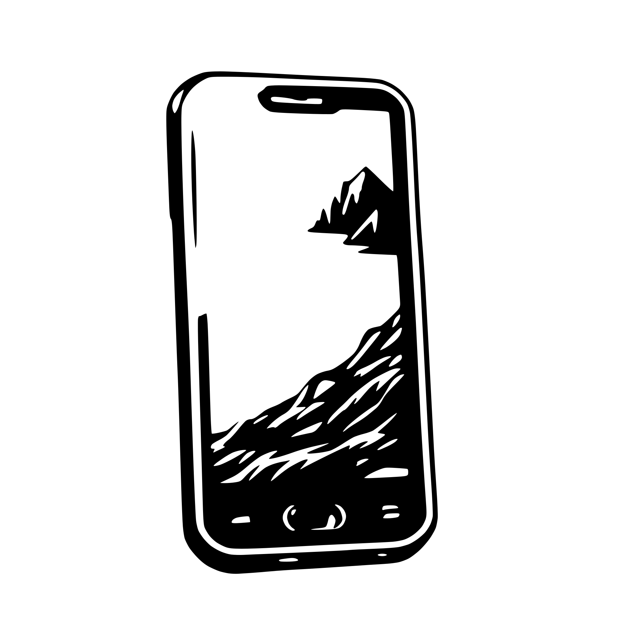 AI-generated SVG of 'a cellphone in landscape mode tilted down'