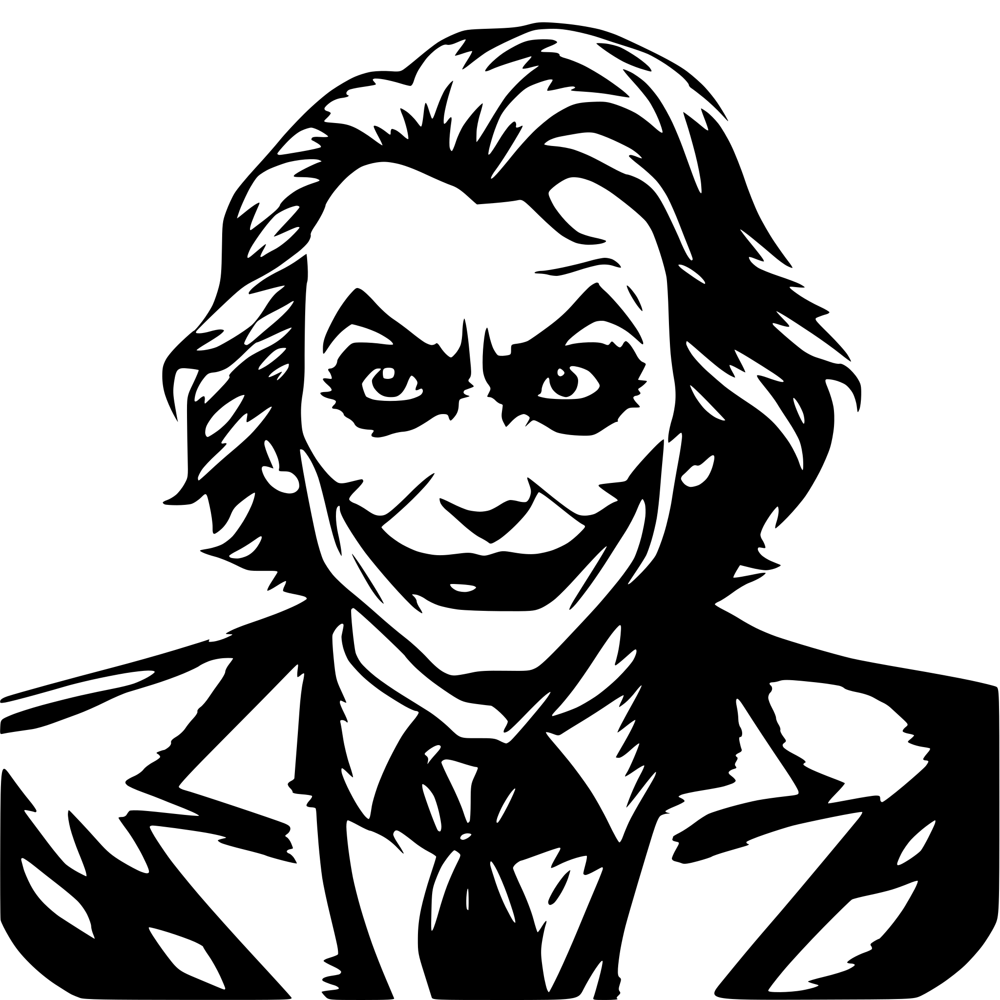 AI-generated SVG of 'the joker from dark knite'