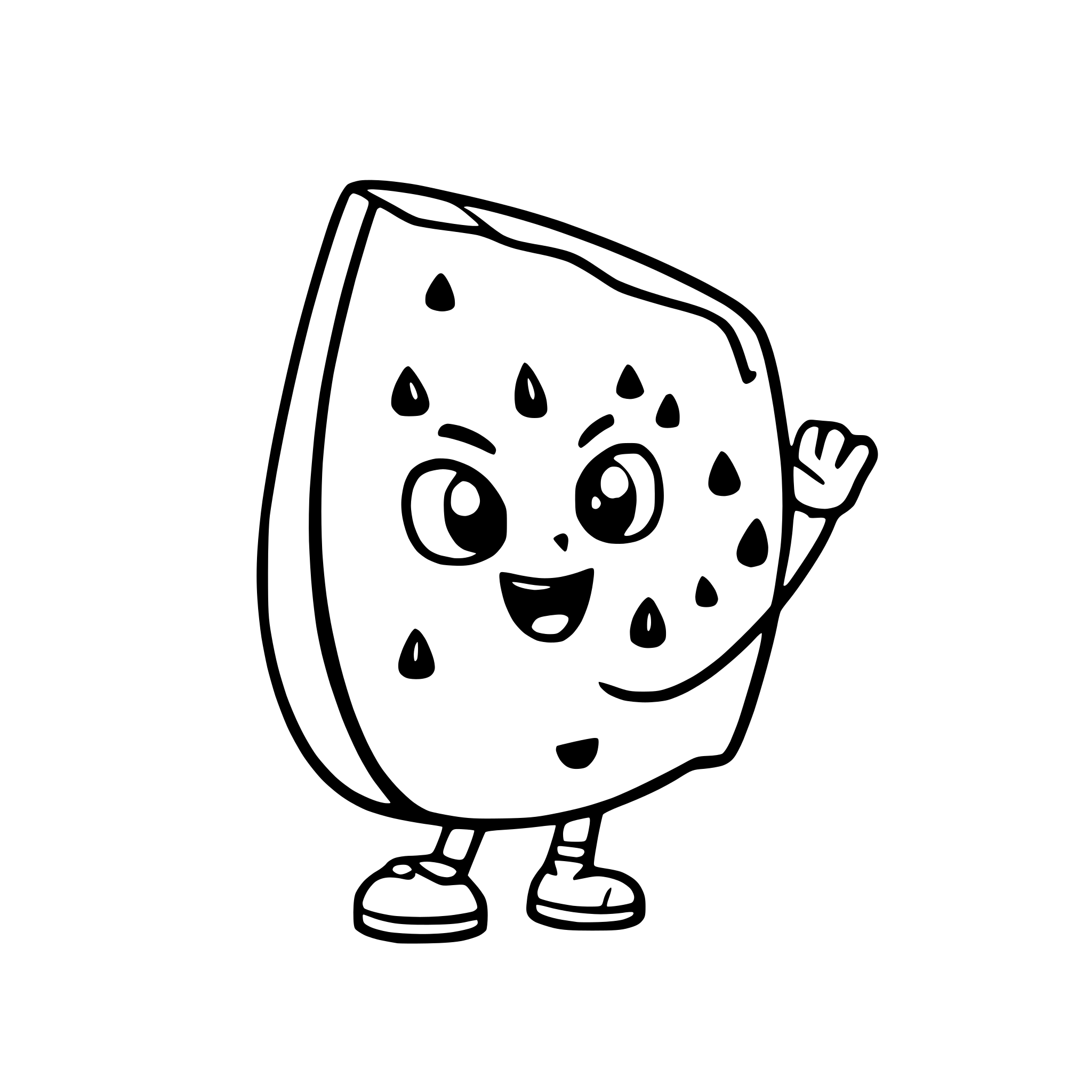 AI-generated SVG of a a watermelon slice playing a guitar