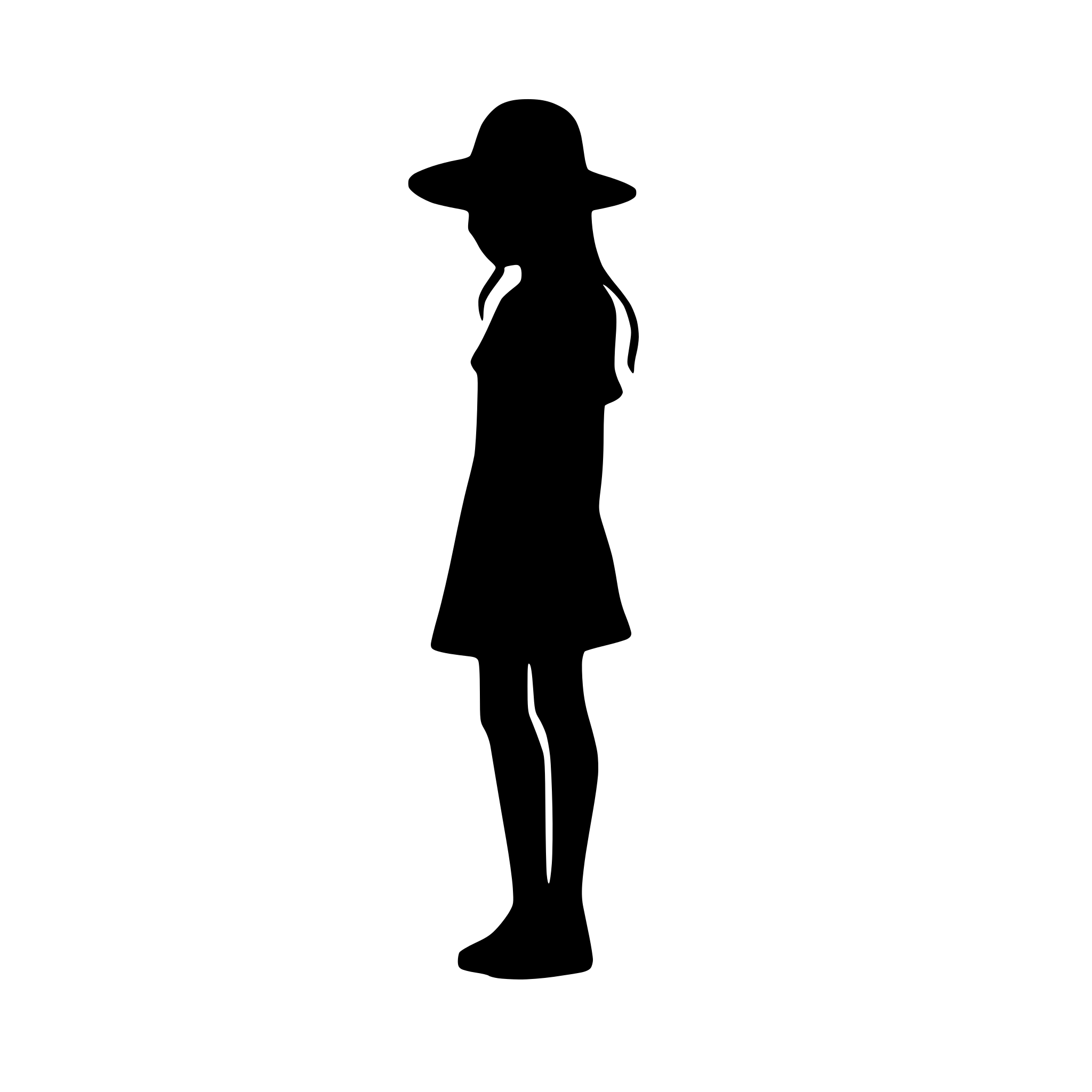 AI-generated SVG of a simple young girl with hat full body