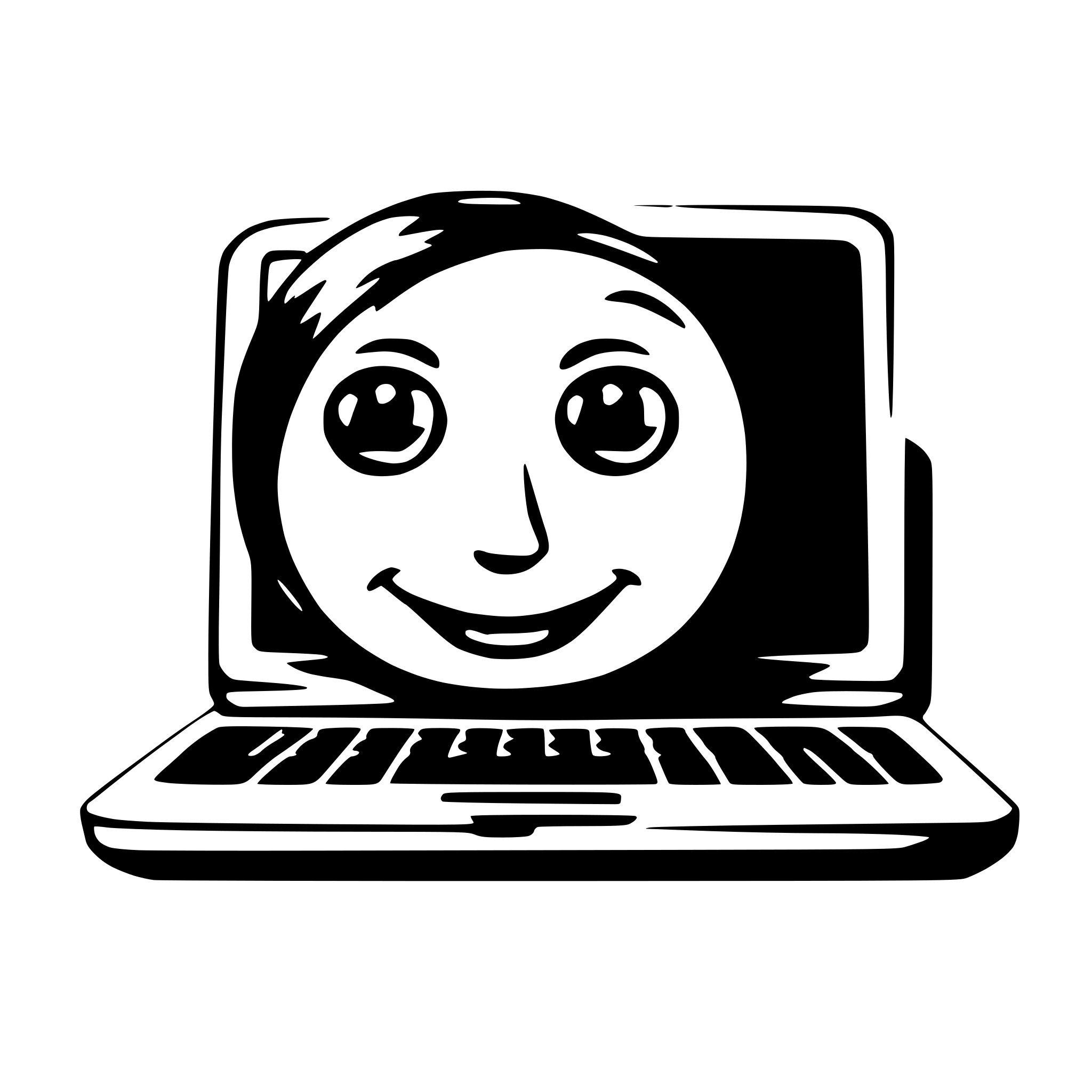 AI-generated SVG of a A cute laptop computer with a face in the screen. AI-generated SVG of a A cute laptop computer with a face in the screen.