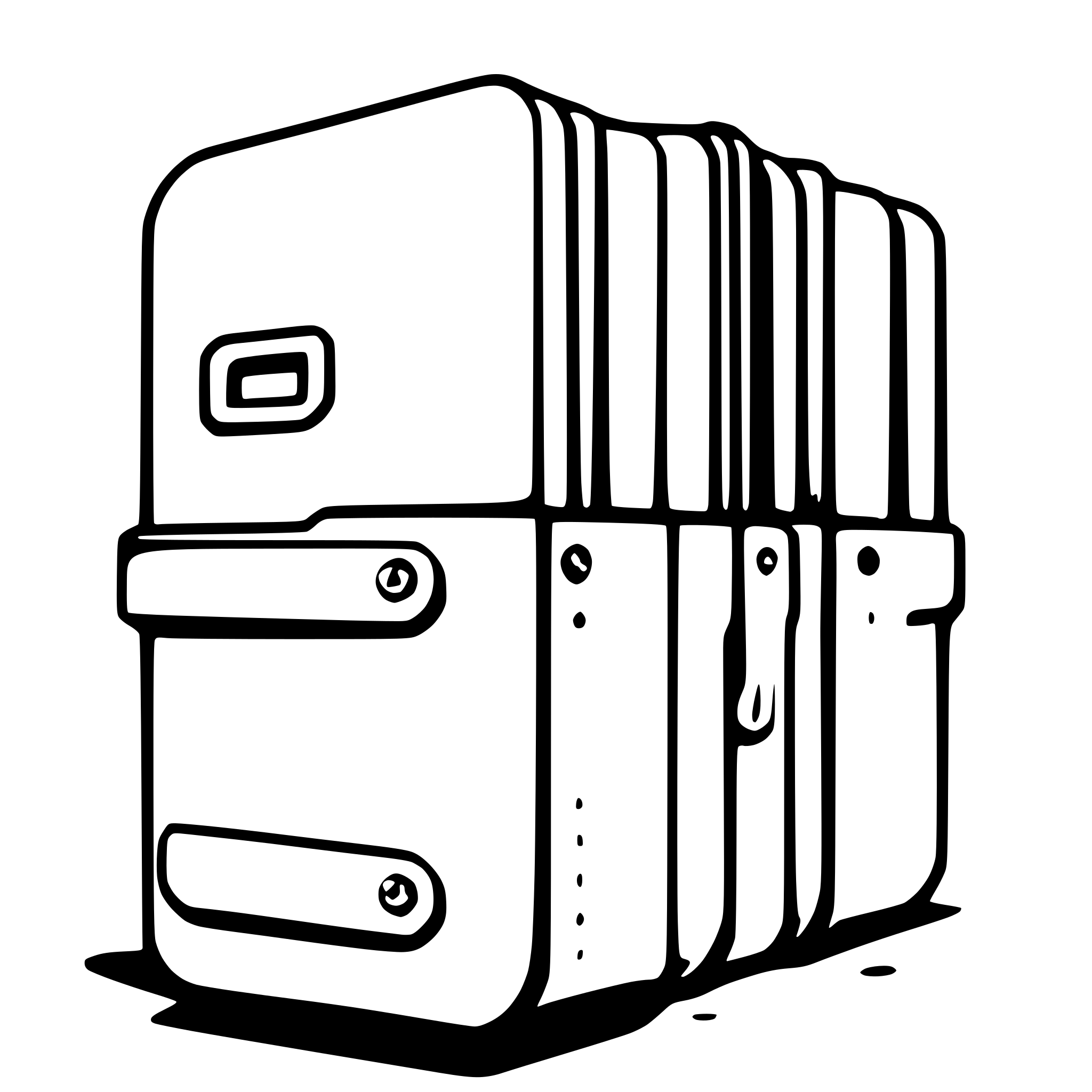 AI-generated SVG of a green file folder with yellow dividers inside