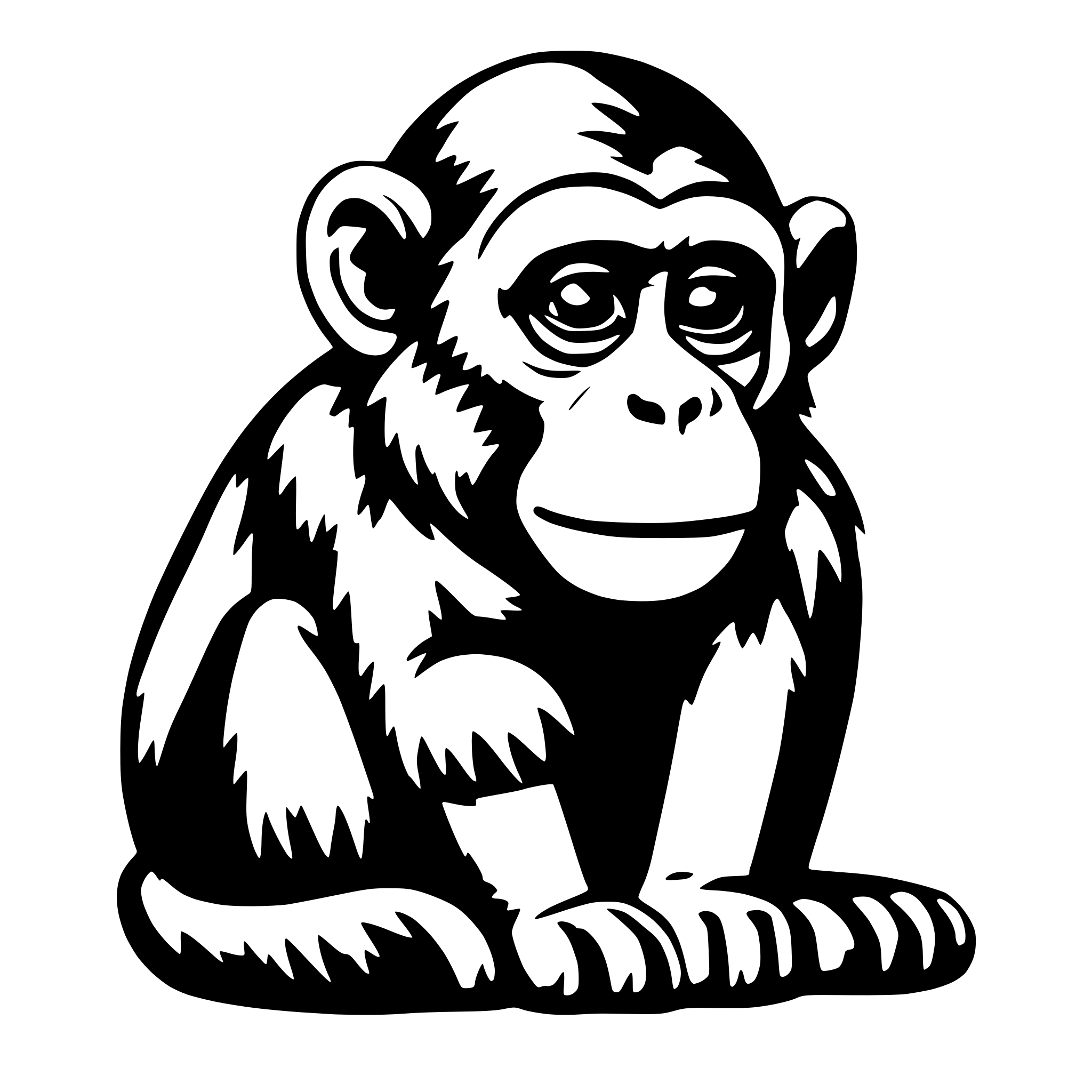 AI-generated SVG of a sad monkey