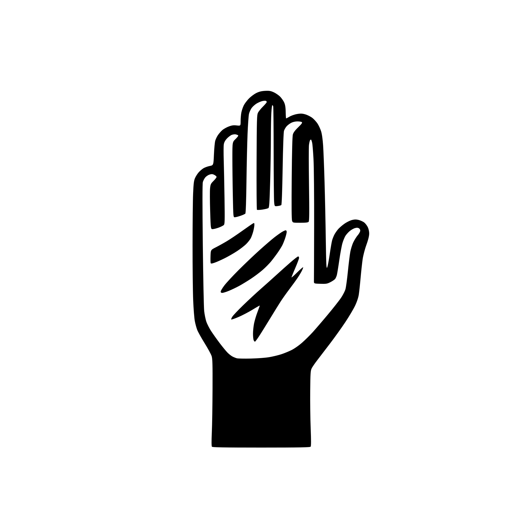 AI-generated SVG of a a hand palm symbol
