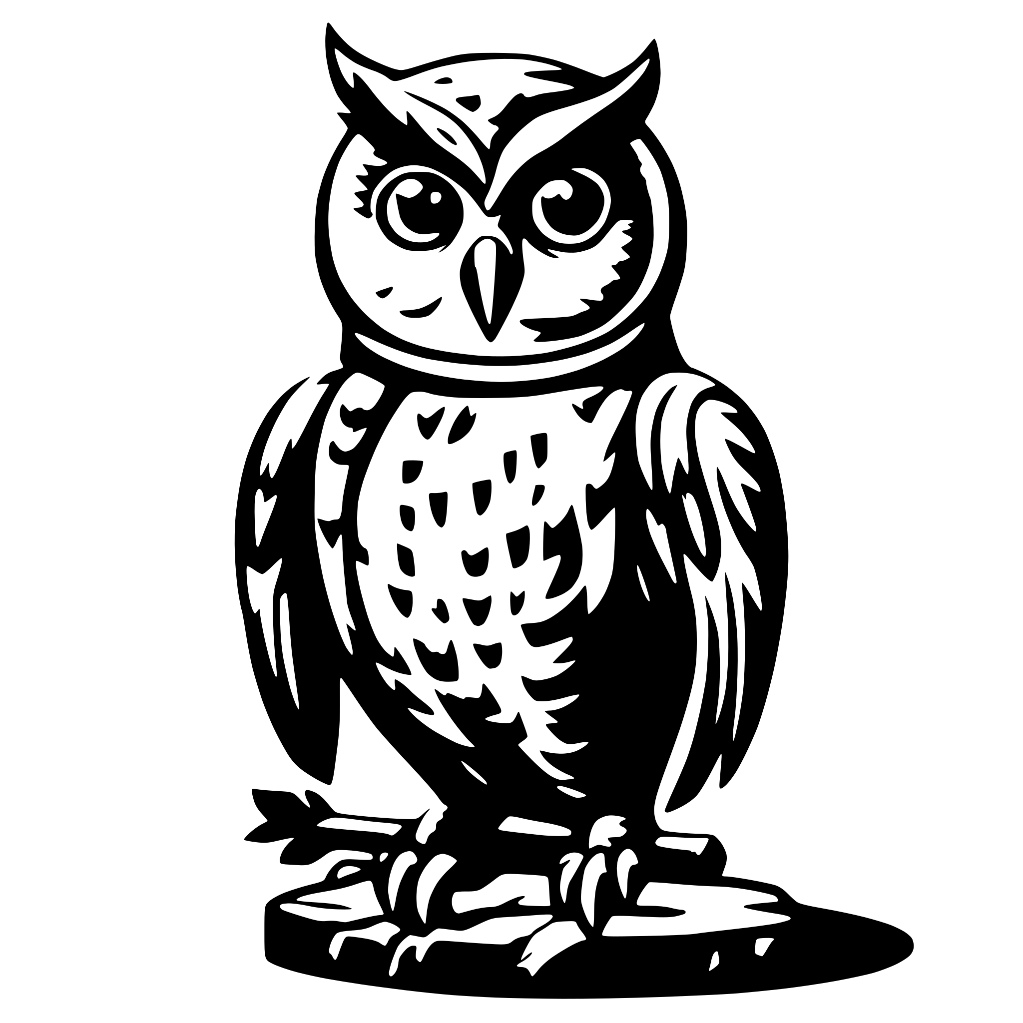 AI-generated SVG of 'owl of athena'