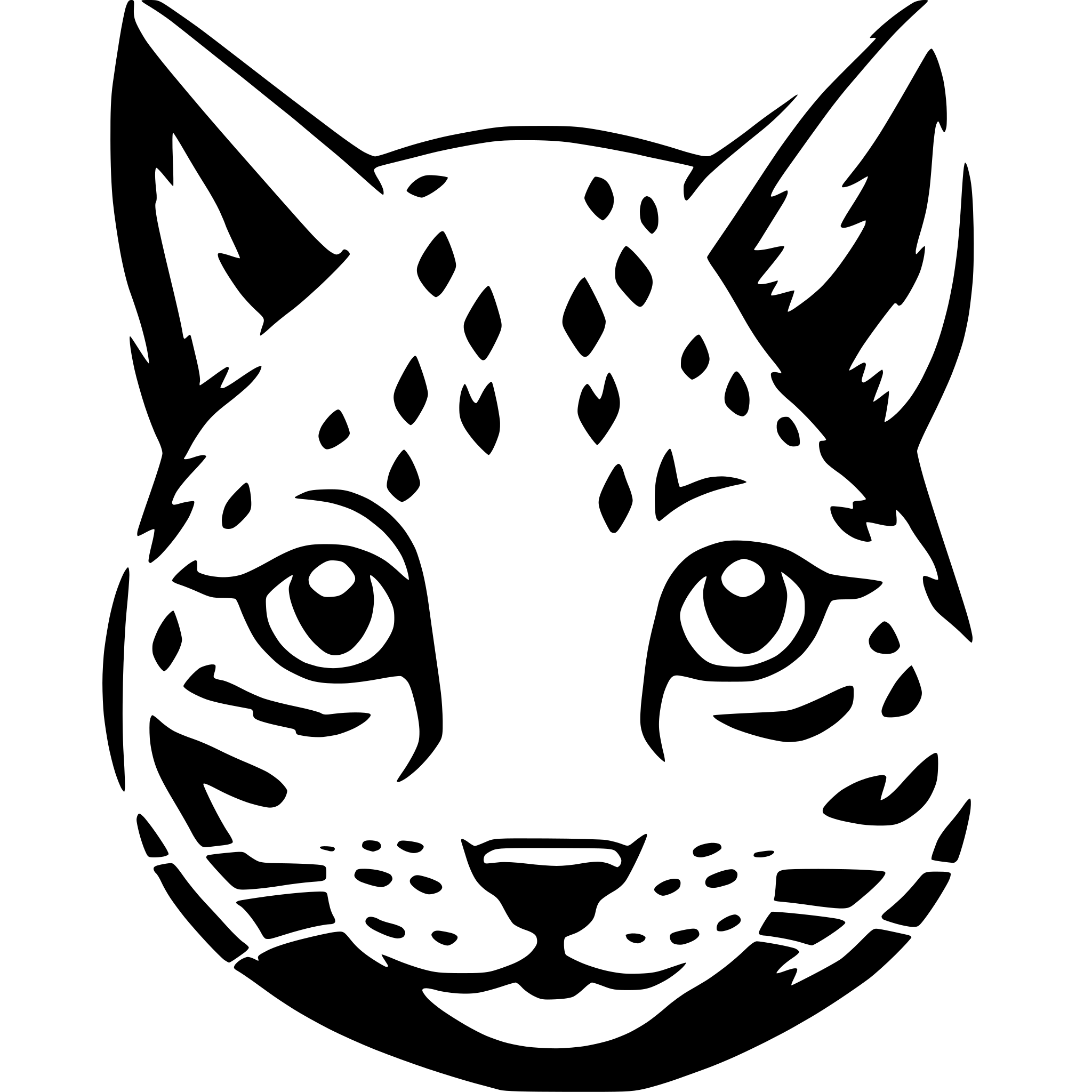 AI-generated SVG of a simplified baby lynx face cute