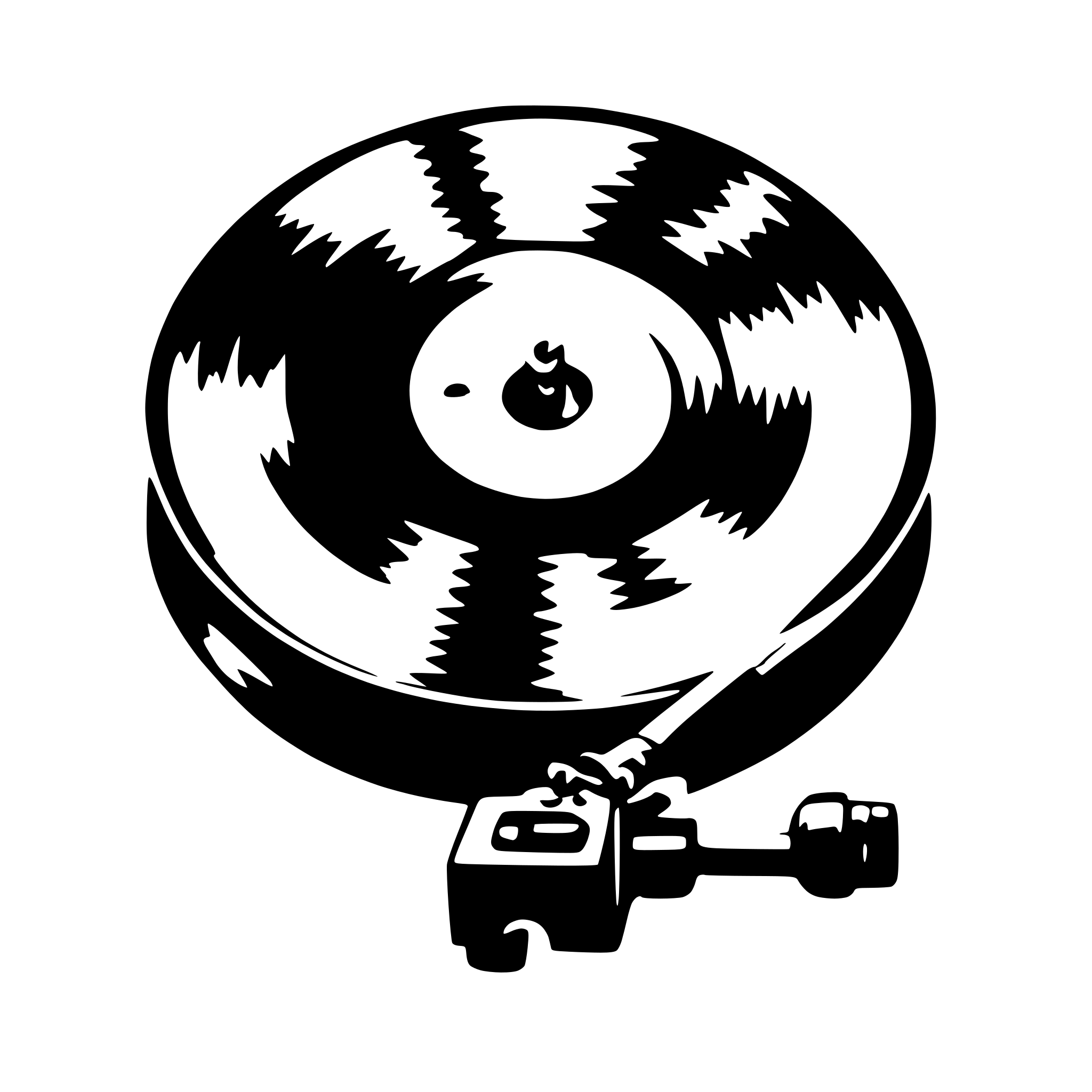 AI-generated SVG of 'vinyl with music key'