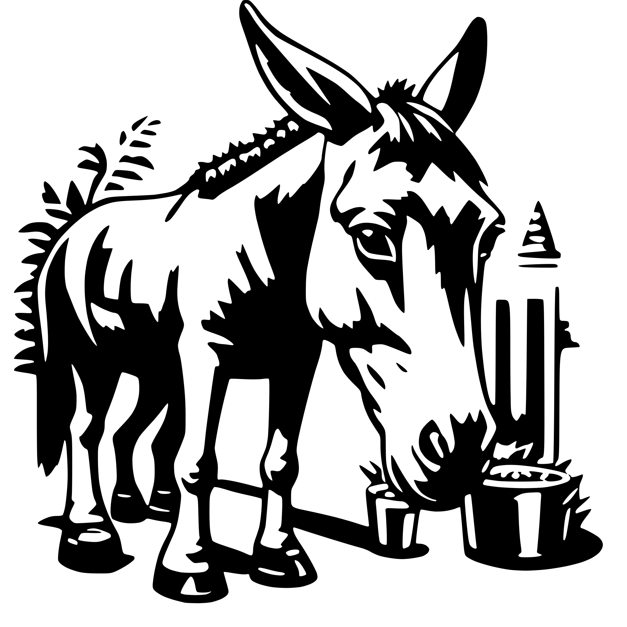 AI-generated SVG of 'donkey feeding stuff'
