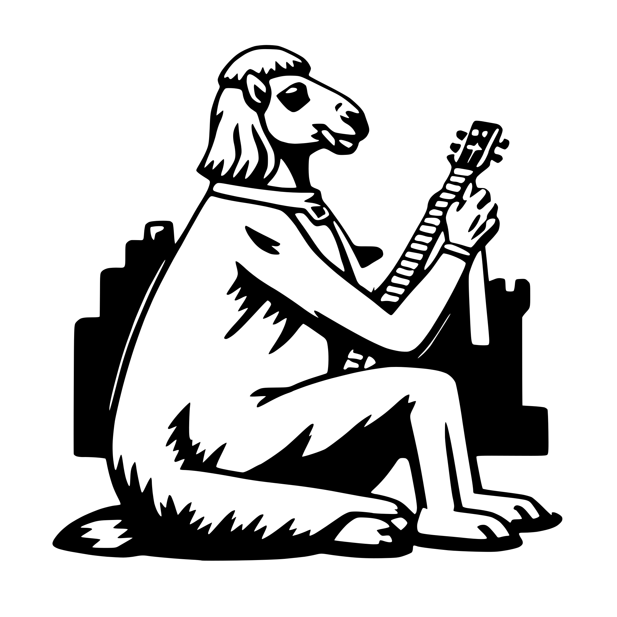 AI-generated SVG of a camel with guitar
