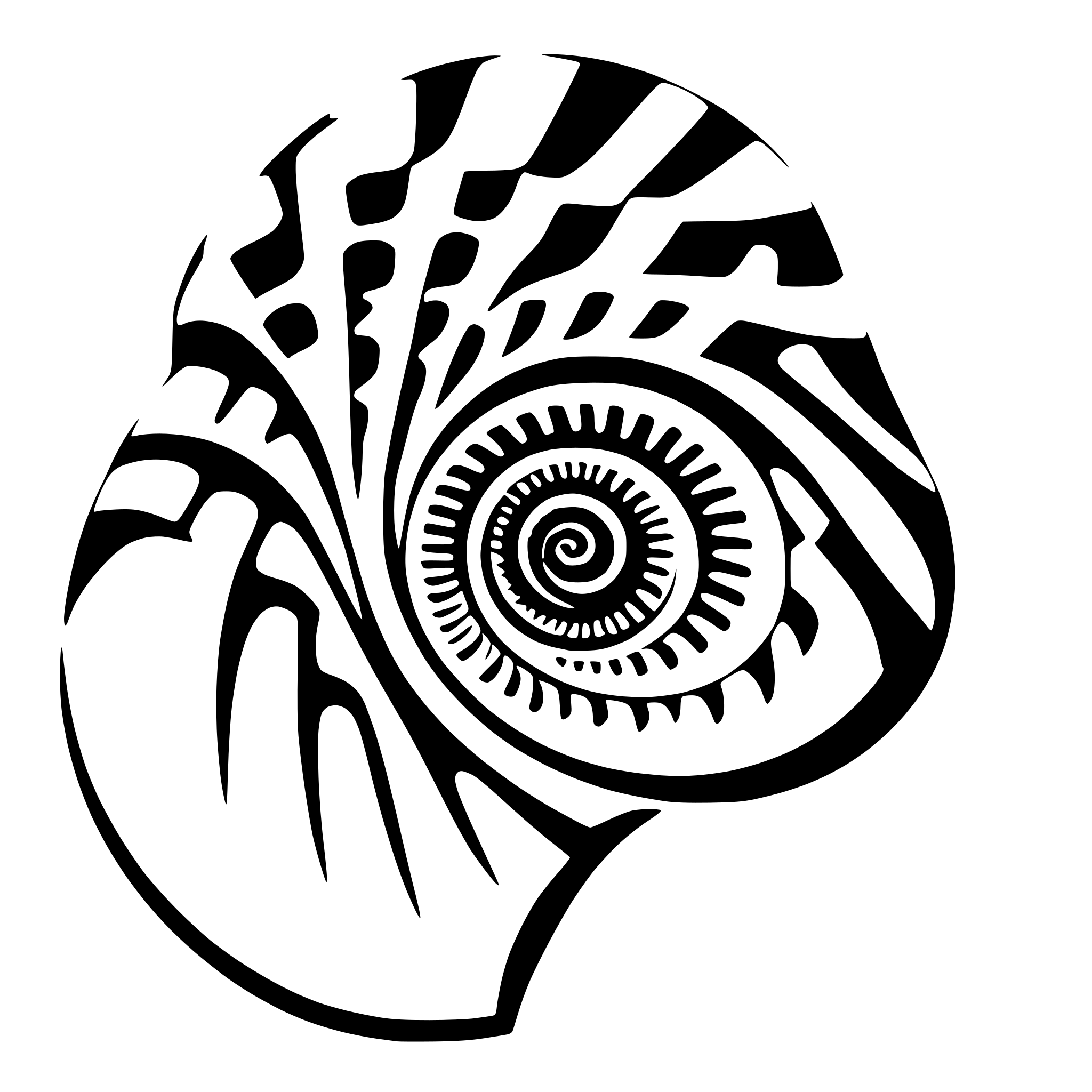 AI-generated SVG of a fractal spiral shell