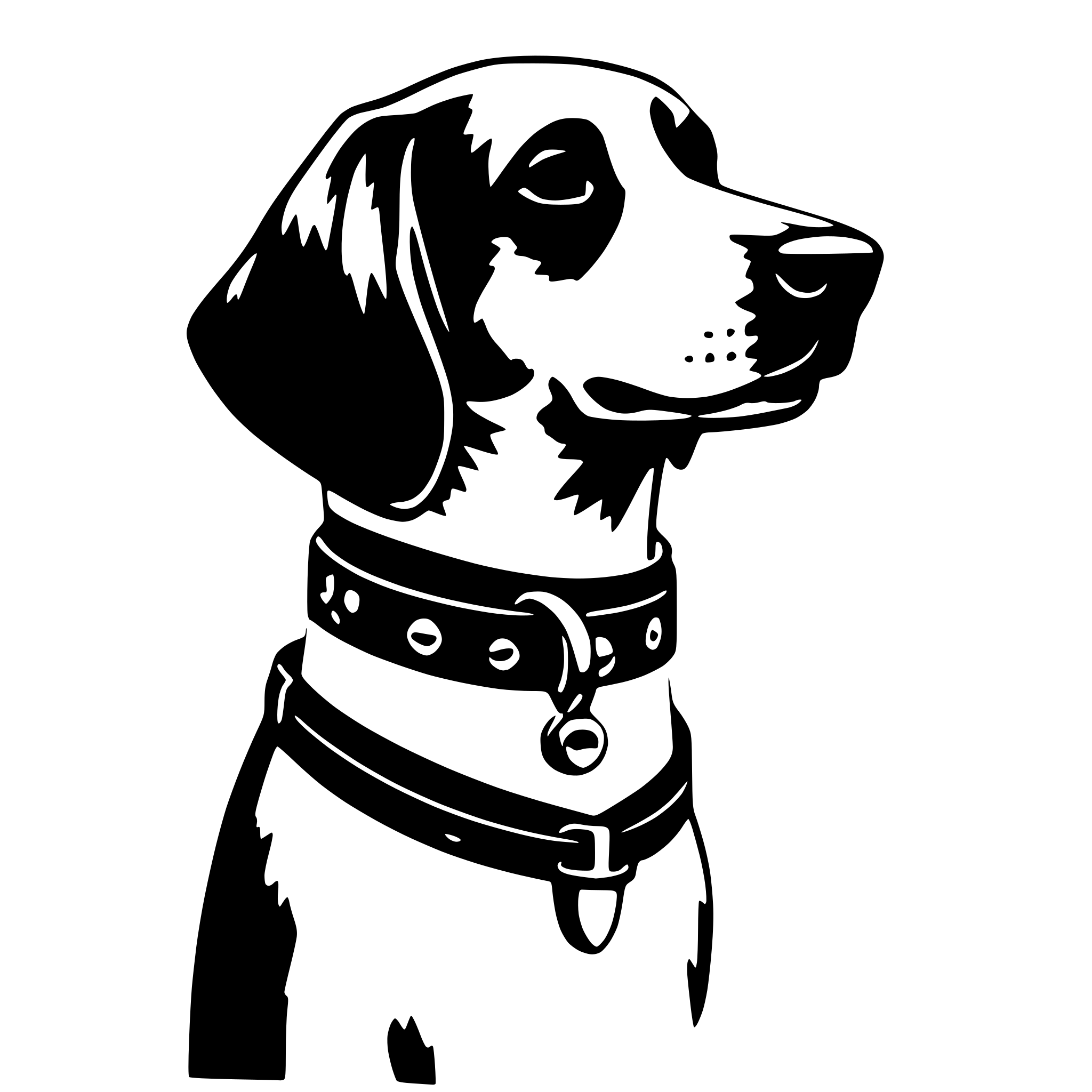 AI-generated SVG of a dog collar with differen colors in different materials