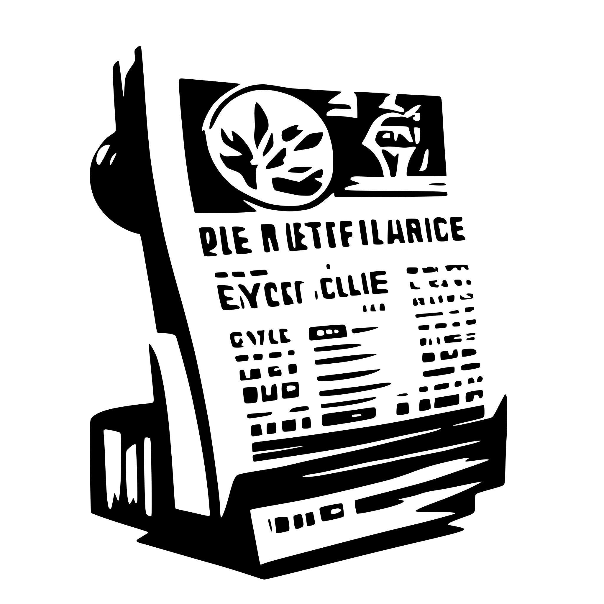 AI-generated SVG of 'Newspaper in a cycle'