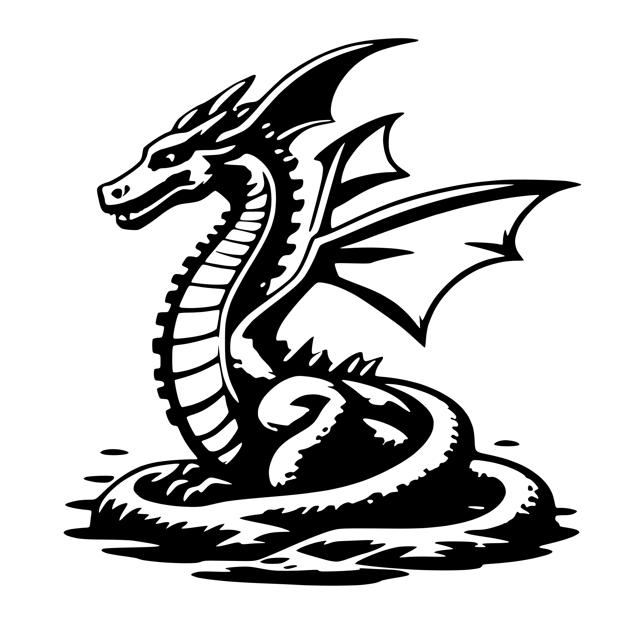 AI-generated SVG of 'A seawing dragon'