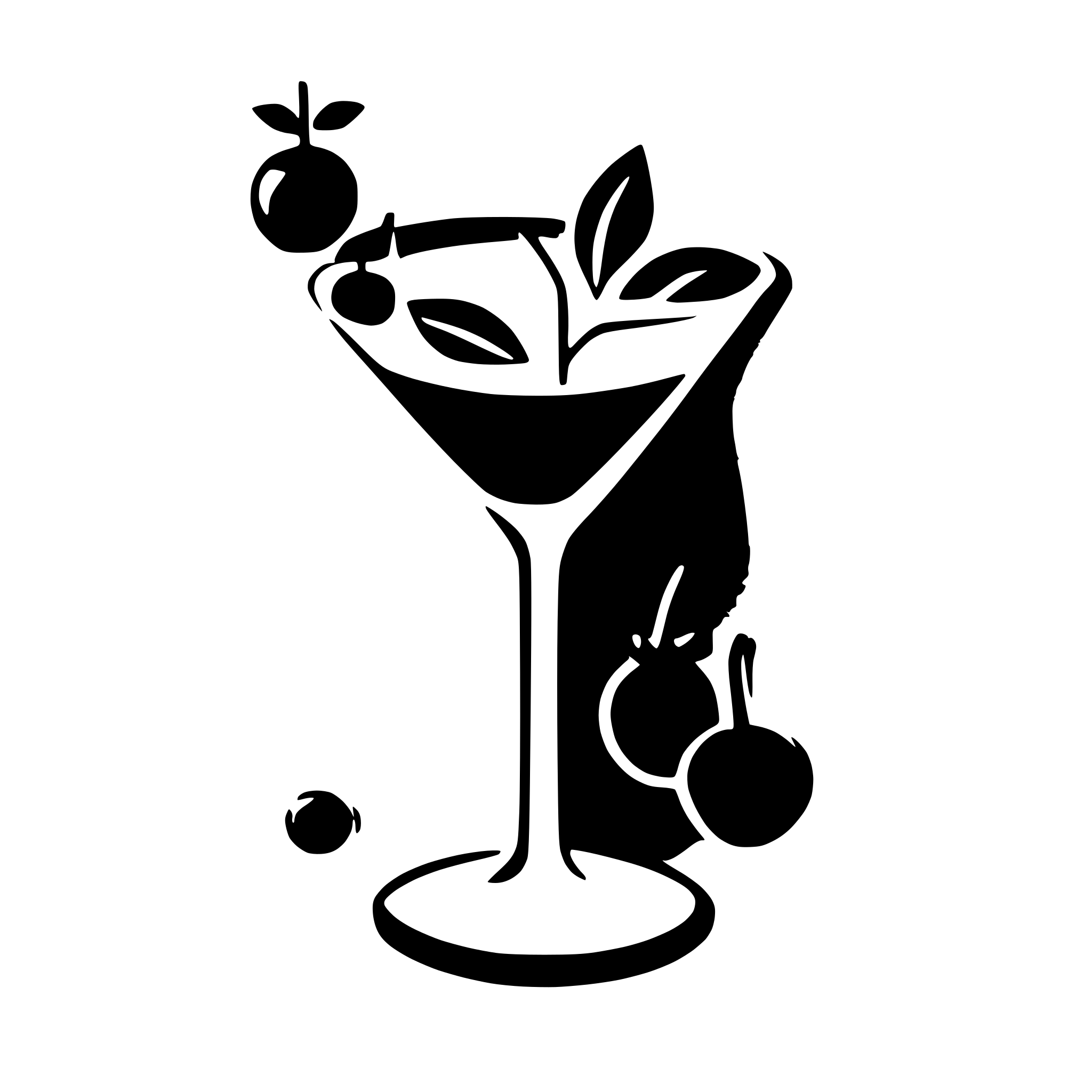 AI-generated SVG of a vector graphic for printing on textiles, with not too many details, monochrom like a silhouette/logo of a martini glas with a cherry inside