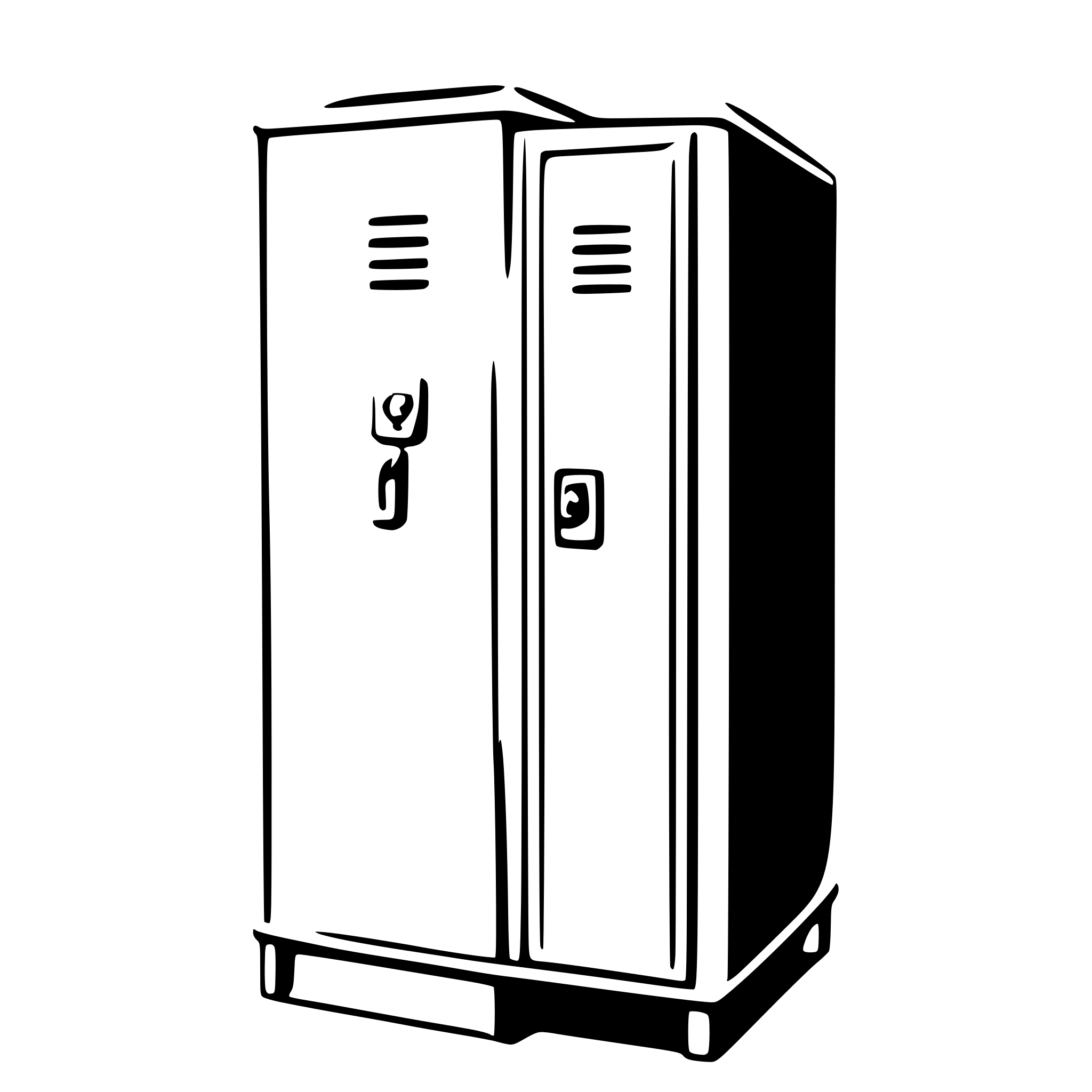 AI-generated SVG of 'blue locker line drawing simple'