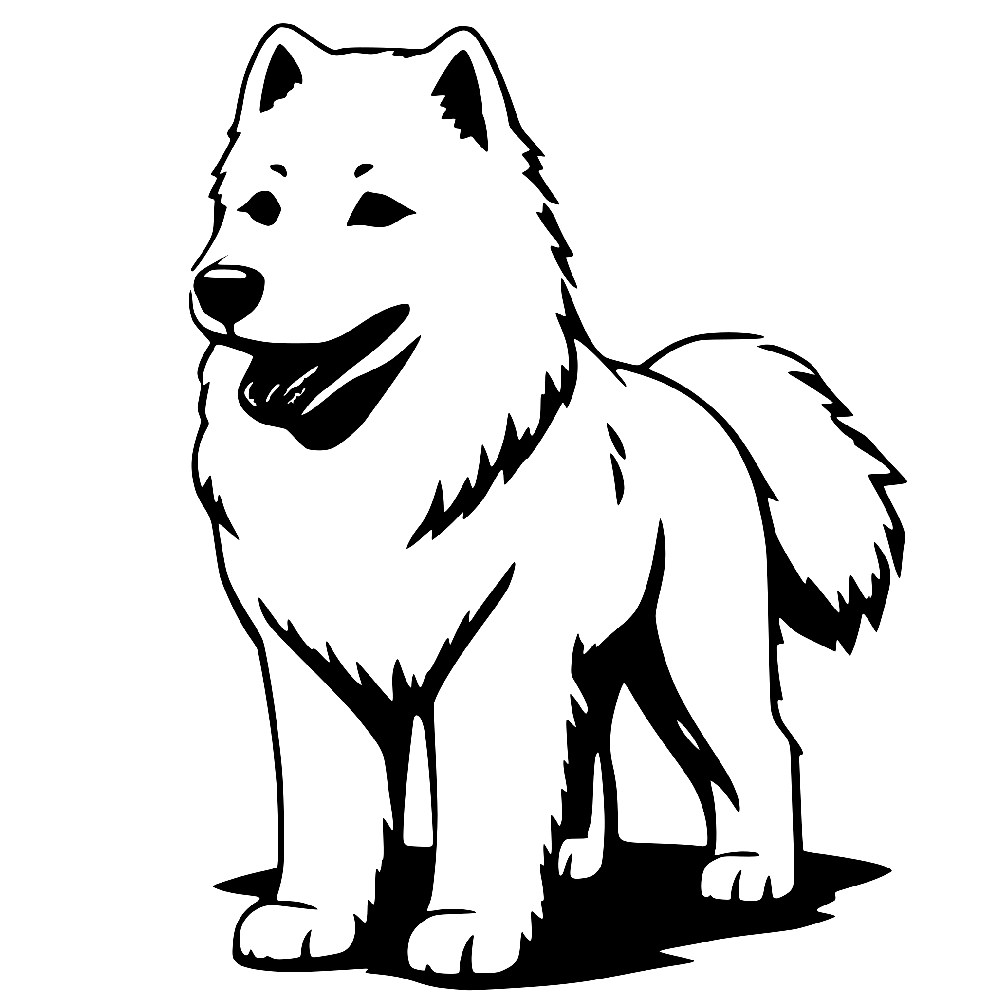 AI-generated SVG of 'samoyed dog standing'