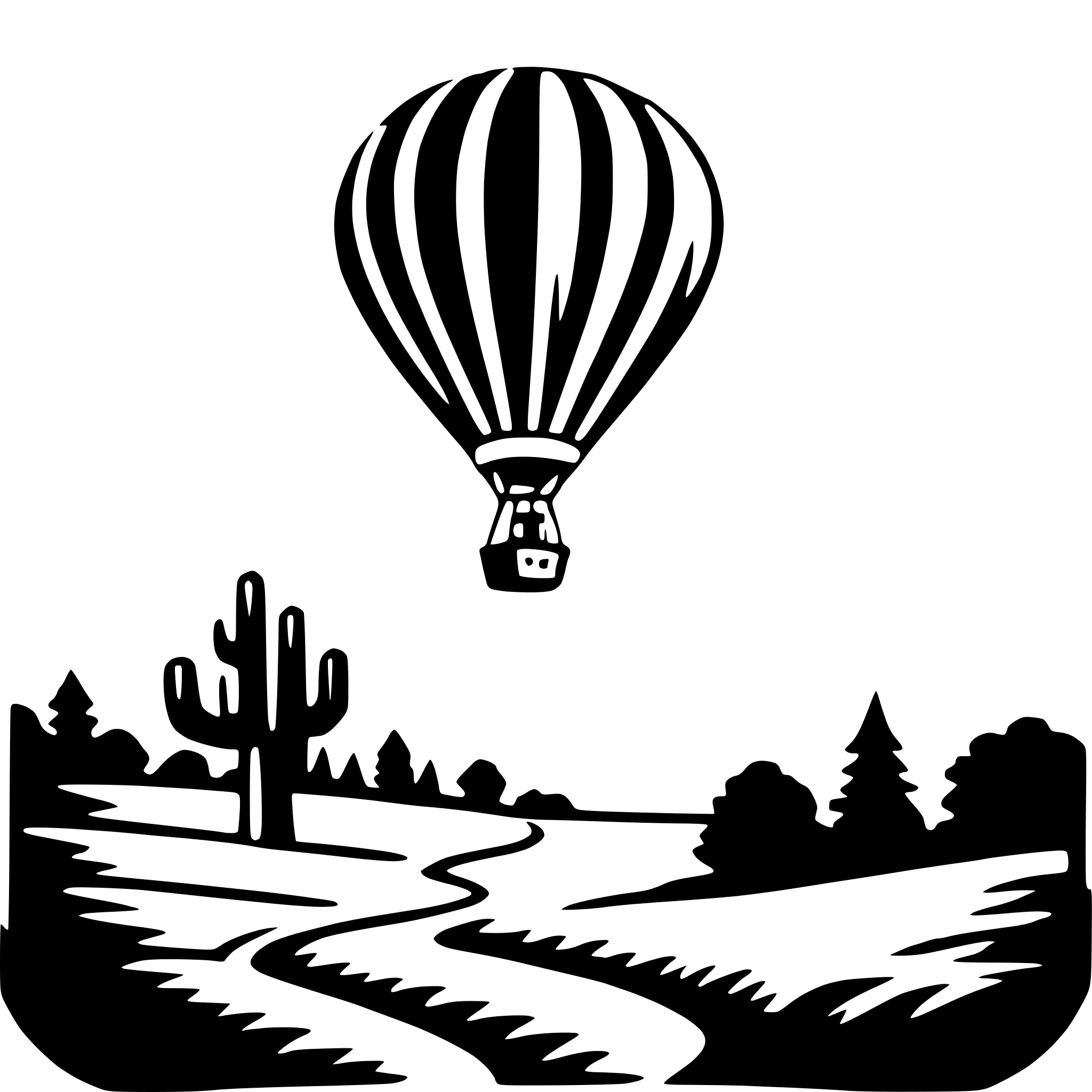AI-generated SVG of a hot air balloon ride