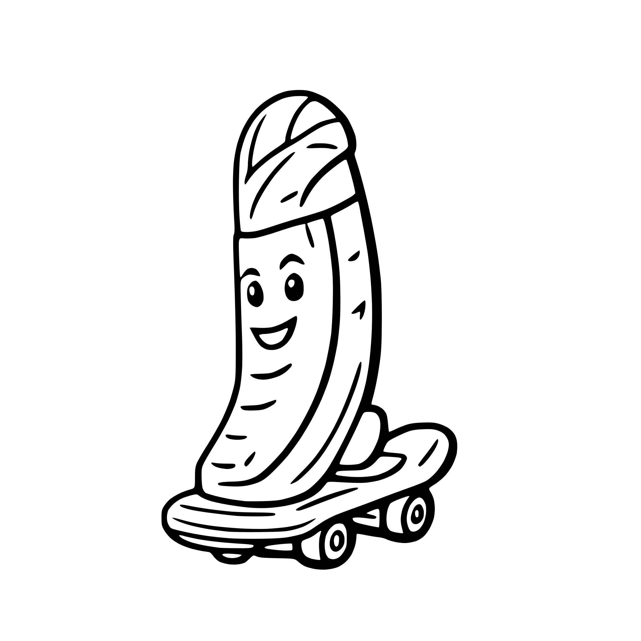 AI-generated SVG of 'a roller-skating banana'