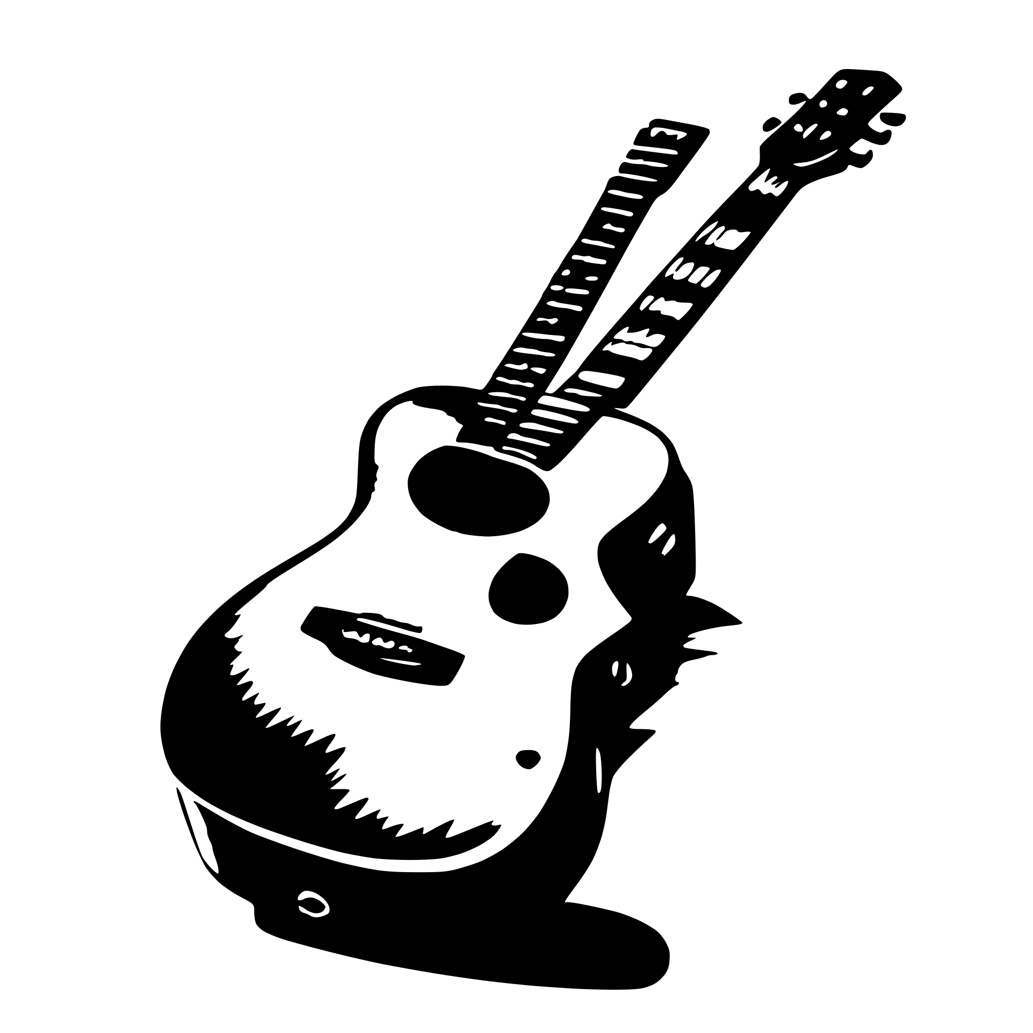 AI-generated SVG of a Stencil guitar