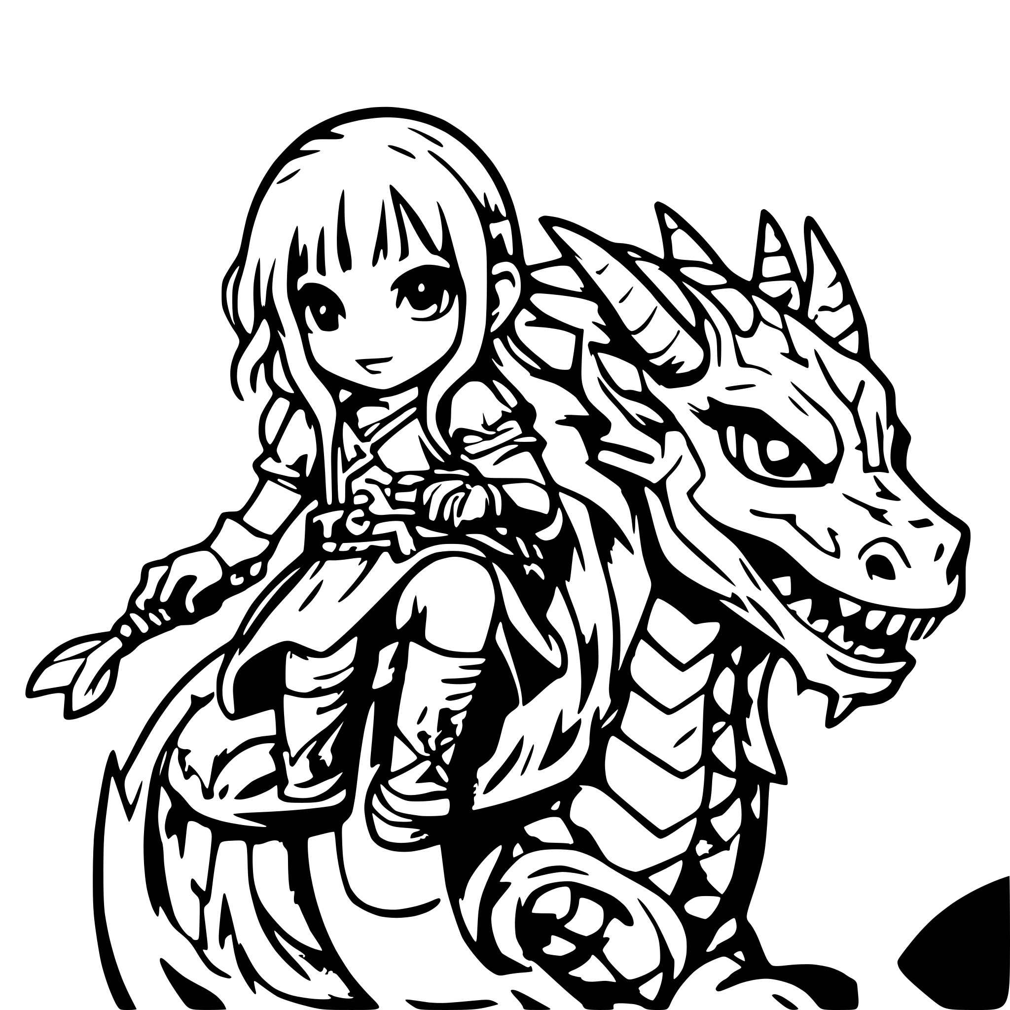 AI-generated SVG of a a dwarf riding a dragon