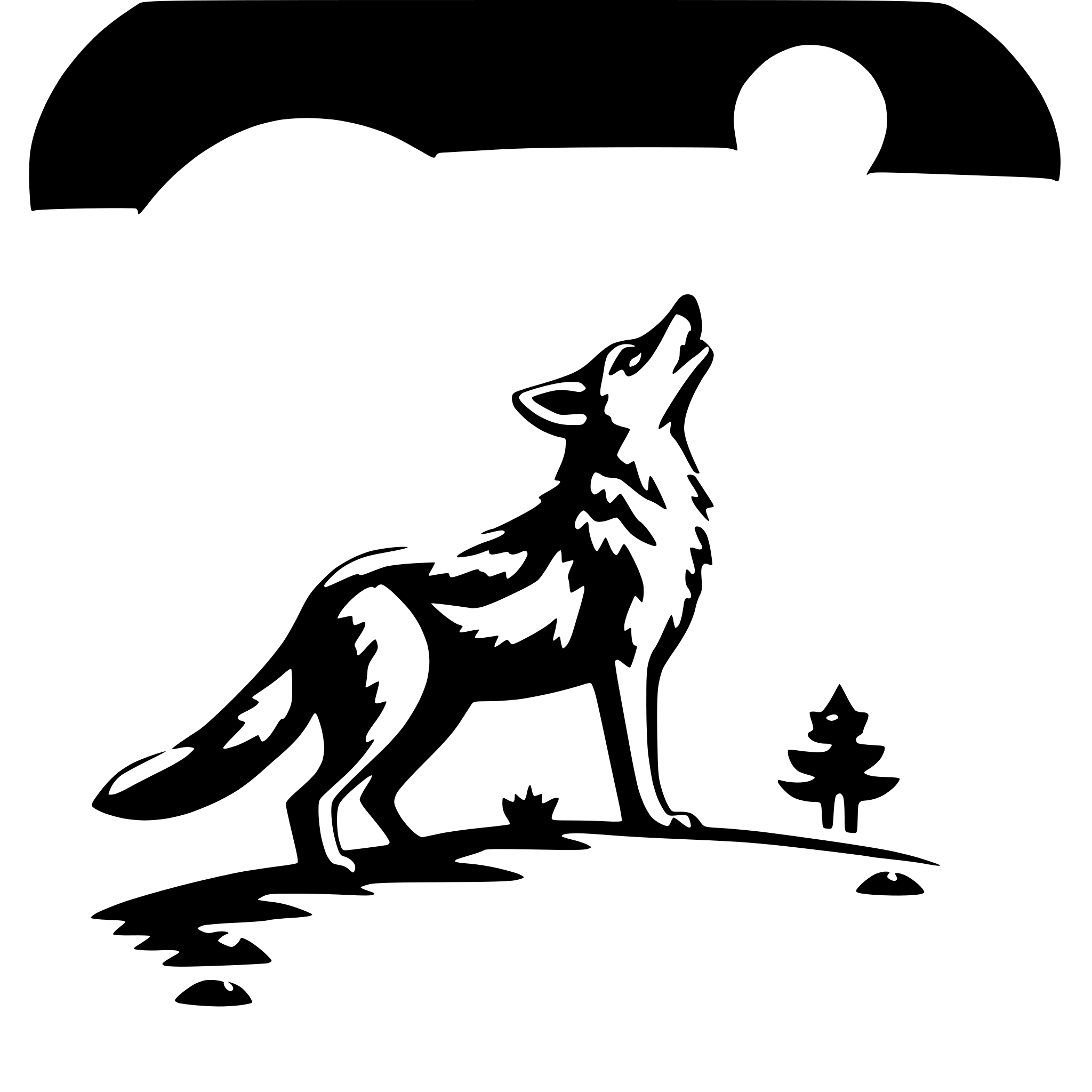 AI-generated SVG of a Coyote howling at the moon