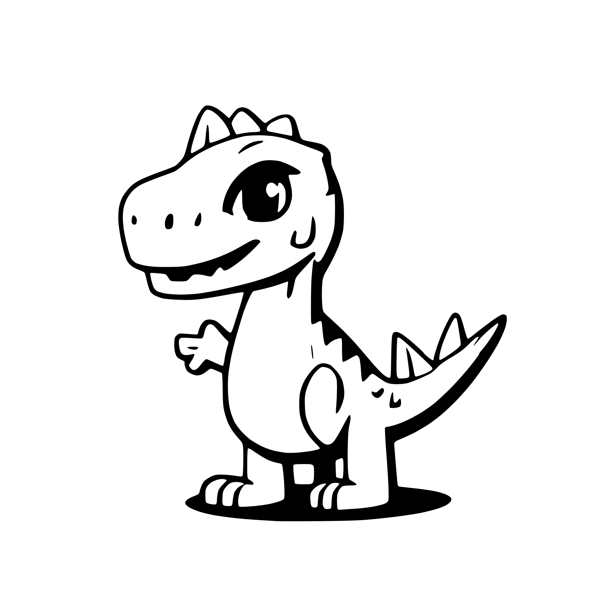 AI-generated SVG of a Cartoon Dinosaur