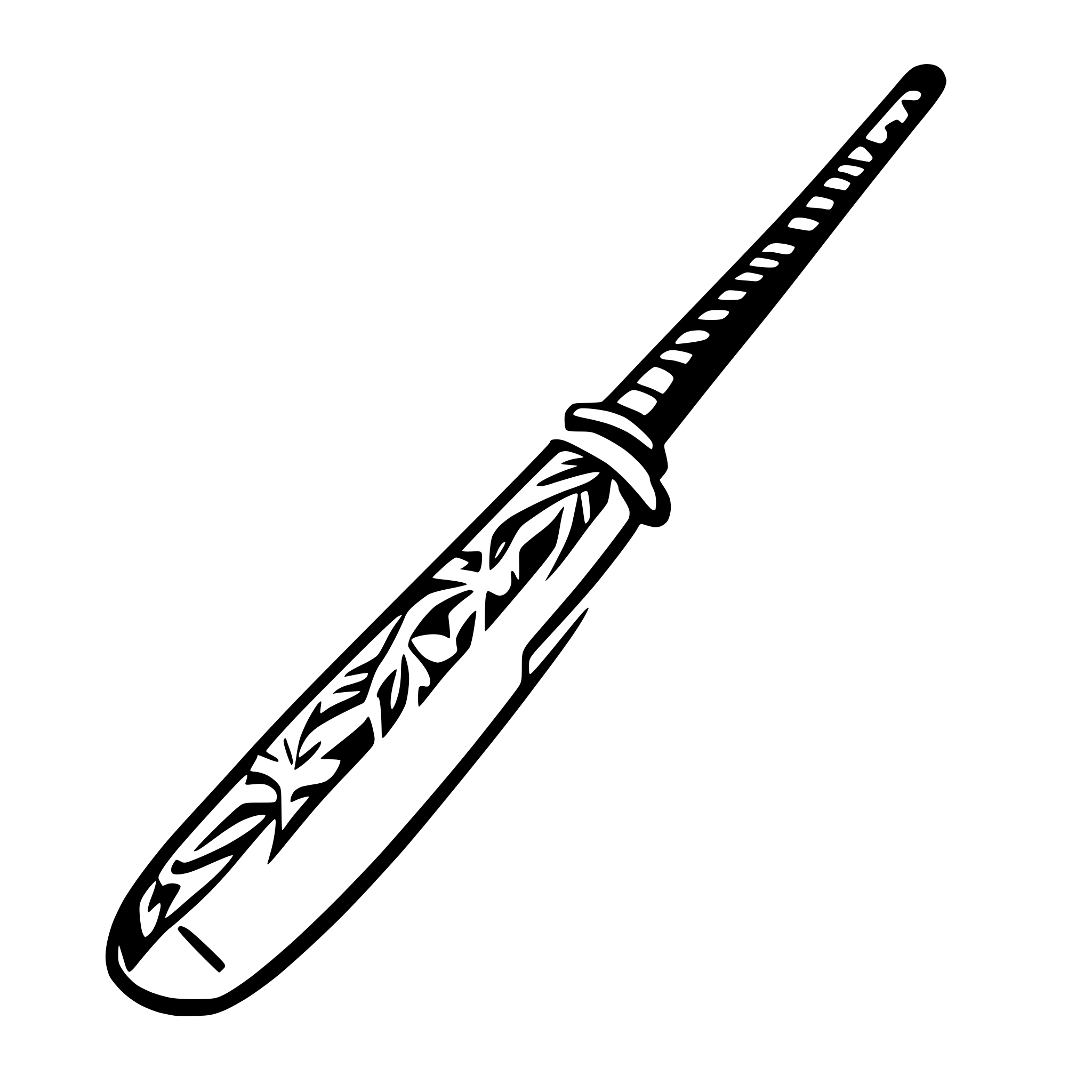 AI-generated SVG of 'icon of samurai katana, clean patterns'