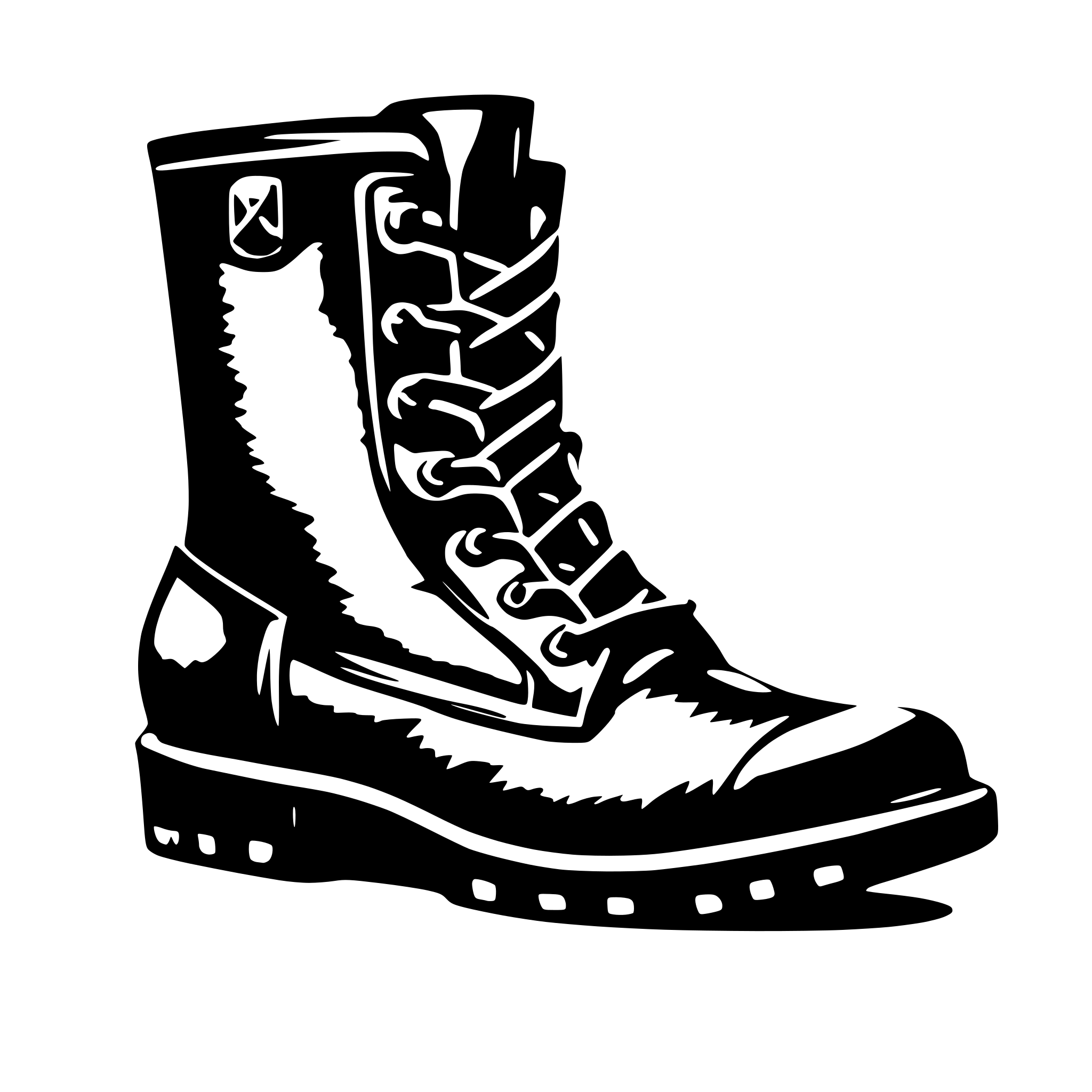 AI-generated SVG of a single military boot