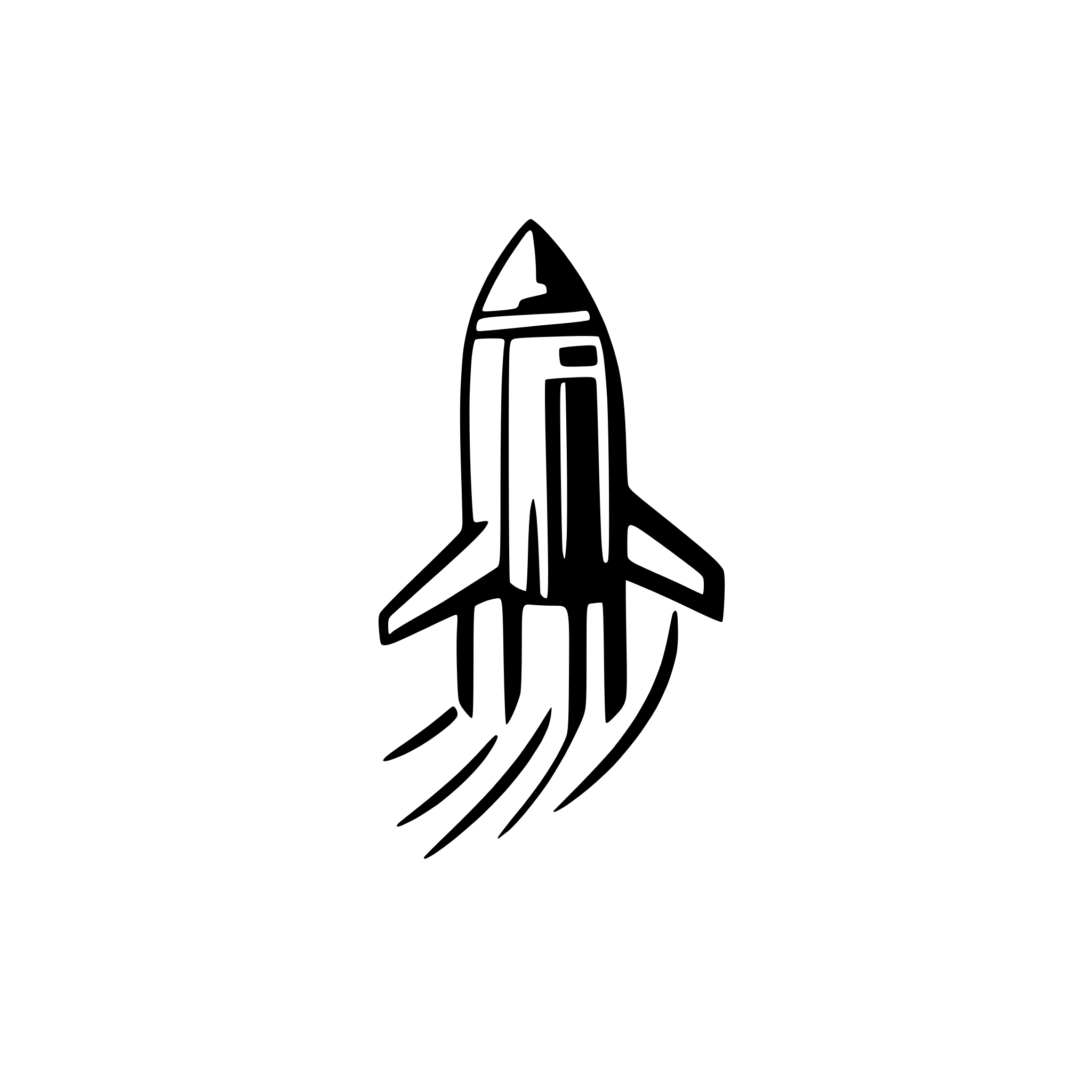 AI-generated SVG of 'minimalist rocket with trail'