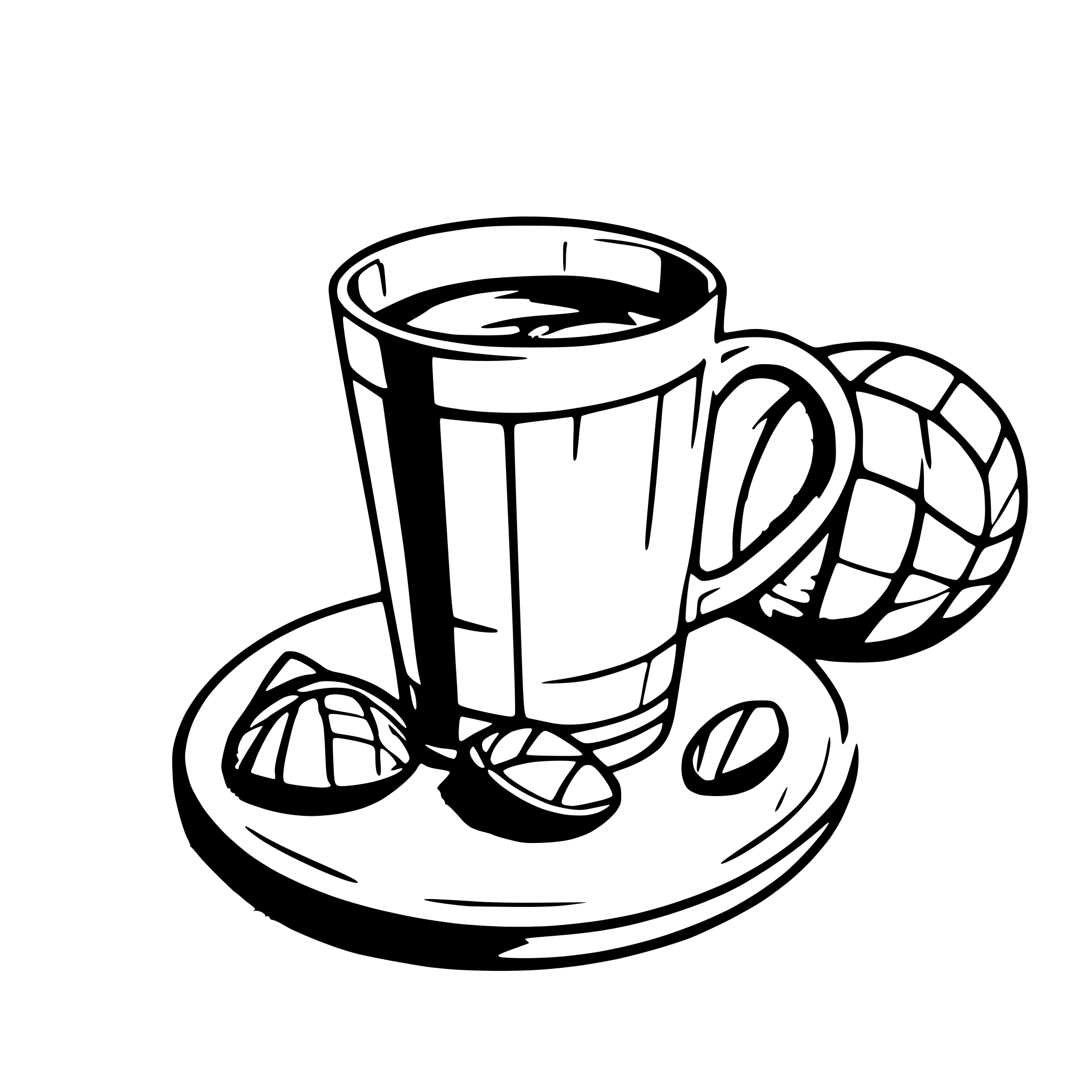 AI-generated SVG of a coffee, tennis and basketball