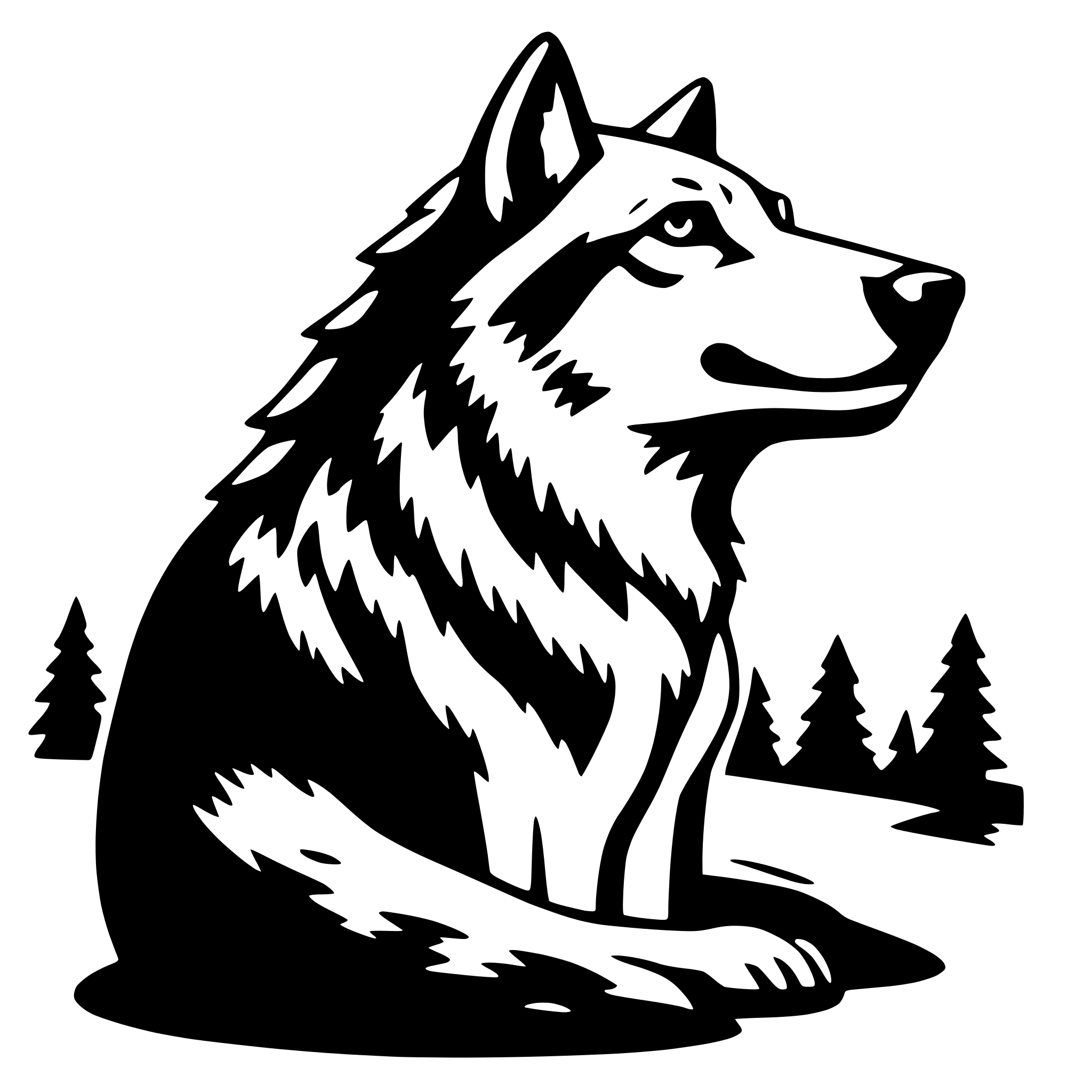 AI-generated SVG of 'wolf howling'