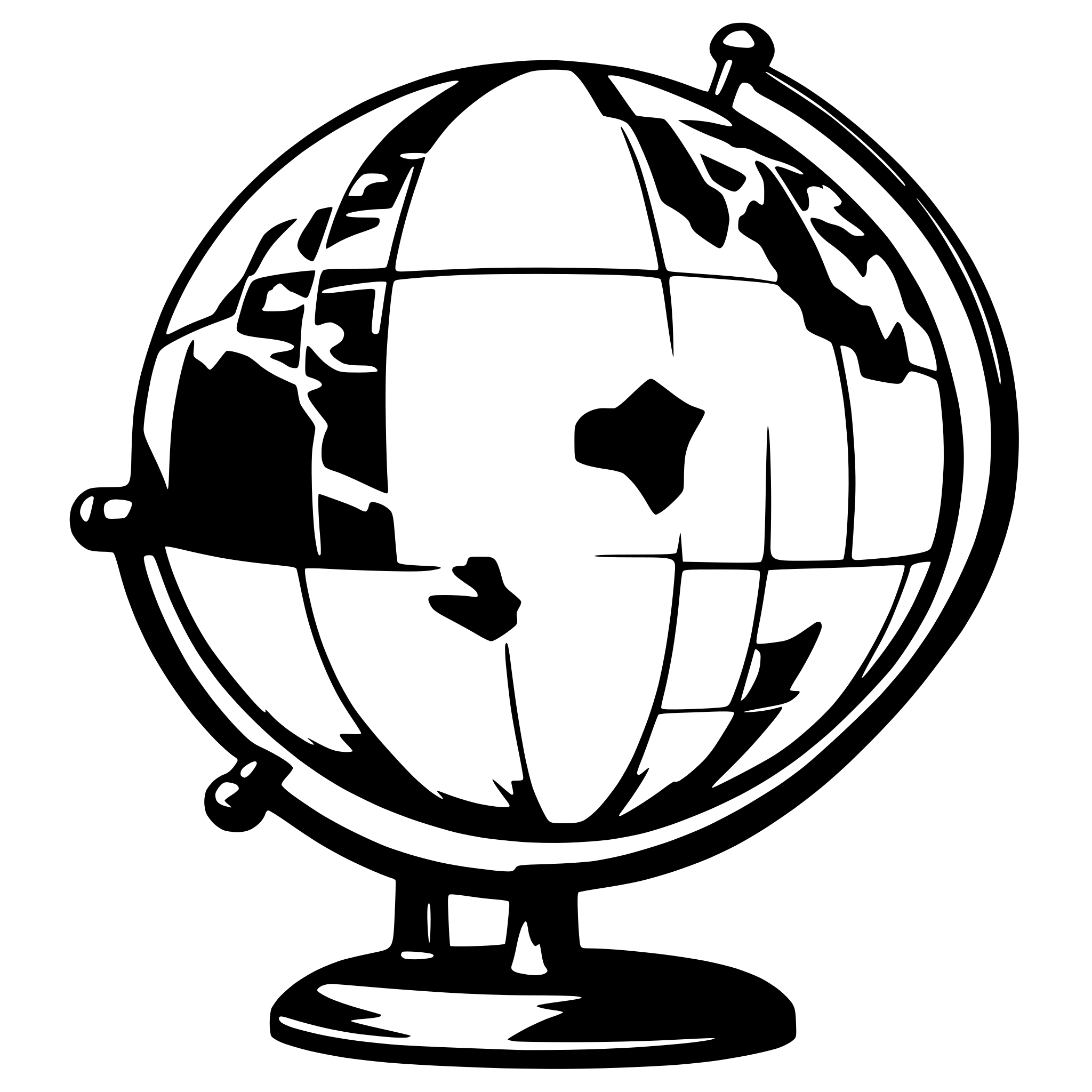 AI-generated SVG of 'globe with a chat message'
