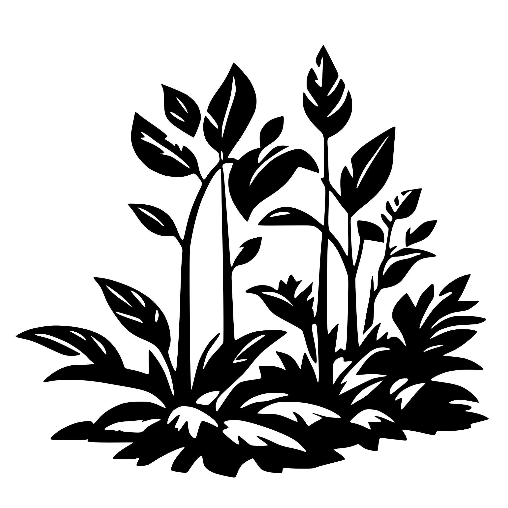AI-generated SVG of 'Multiples plants shadows'