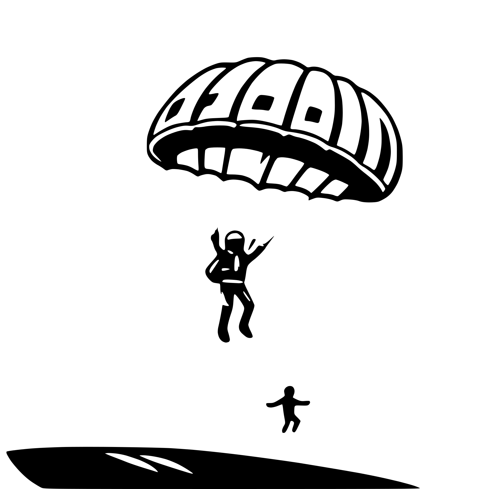 AI-generated SVG of 'parachute and skydiver'