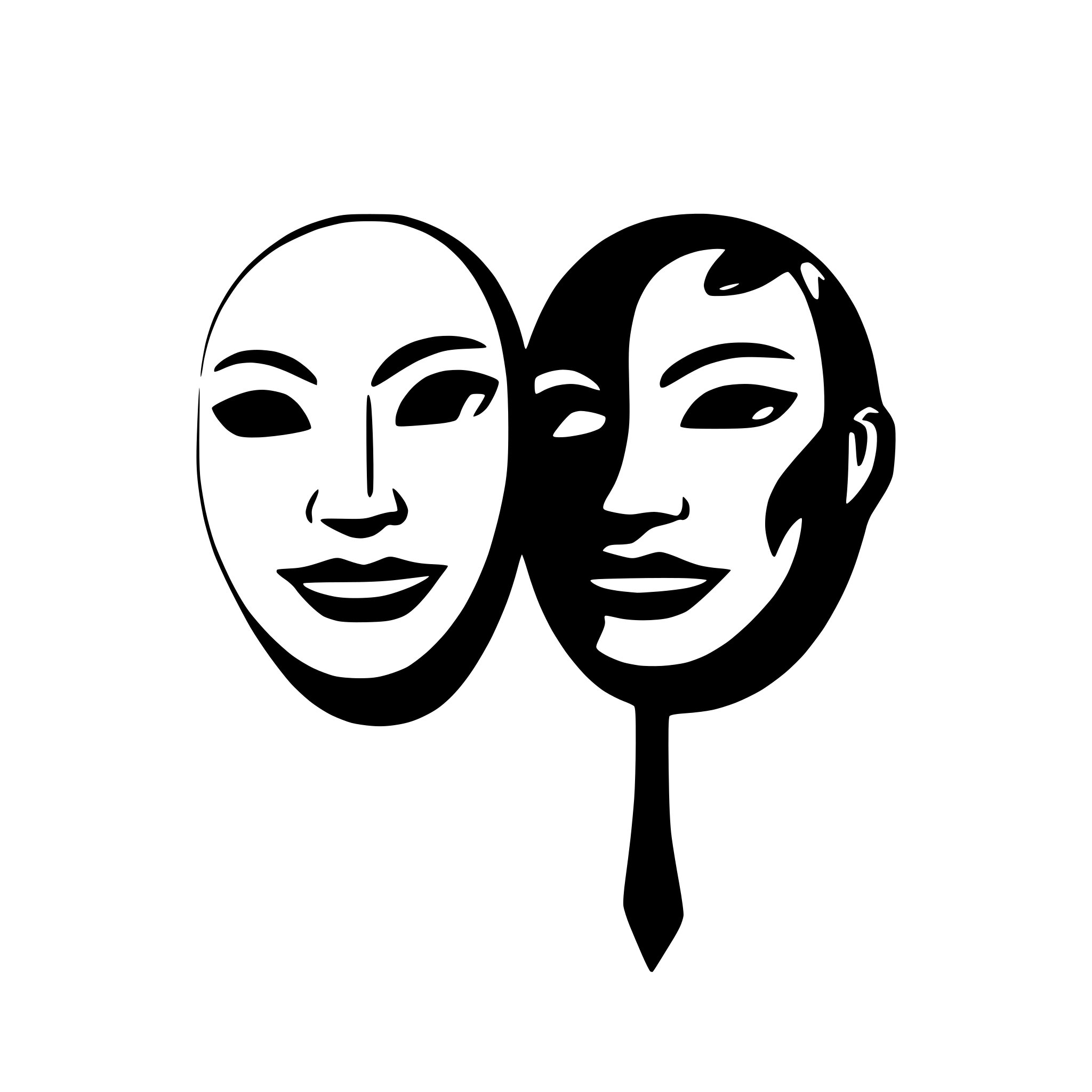 AI-generated SVG of a comedy and tragedy masks