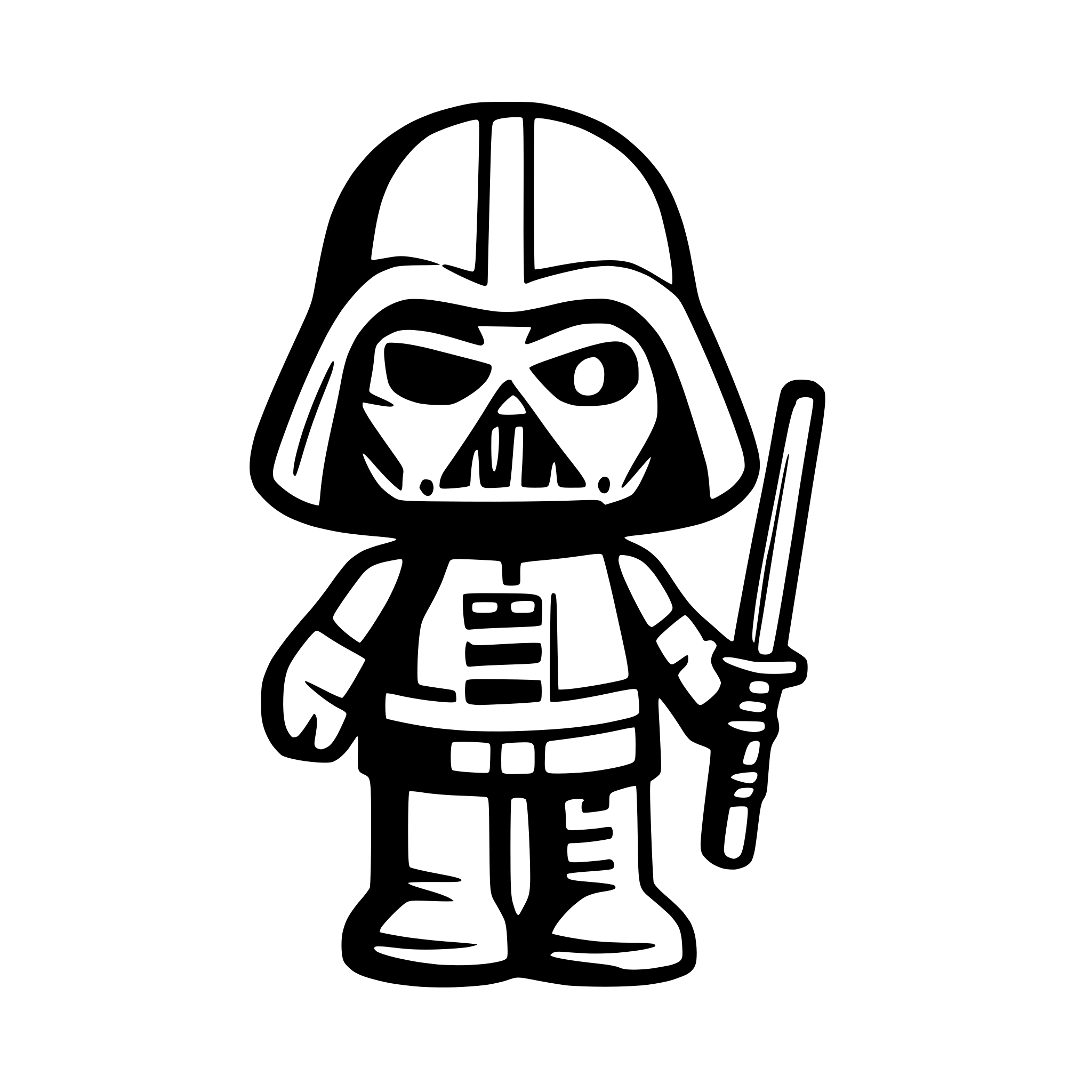AI-generated SVG of 'darth vader and hello kitty'